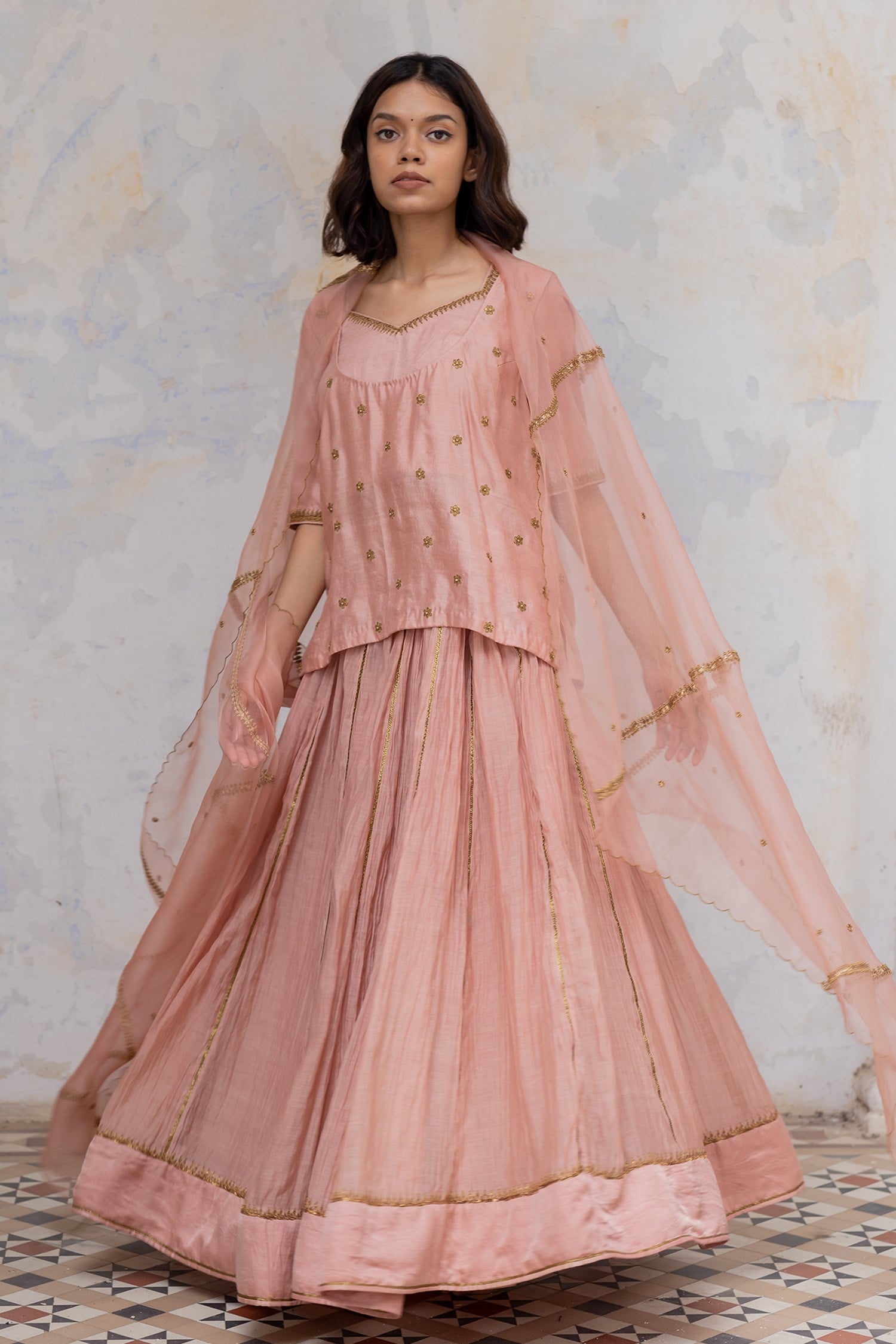 Buy YUVTI Unstitched Rajputi Poshak Gota Patti Kundan Rajputi Dress For  Women (Grey) at Amazon.in