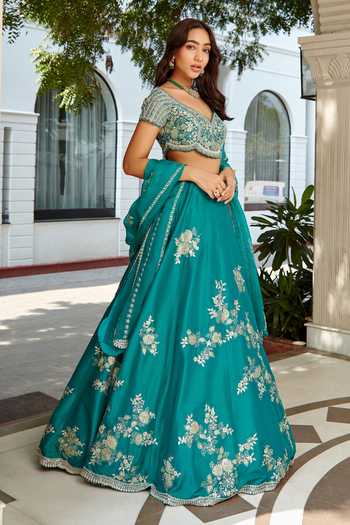 Organic Silk Embroidered Lehenga for Elegant Occasions