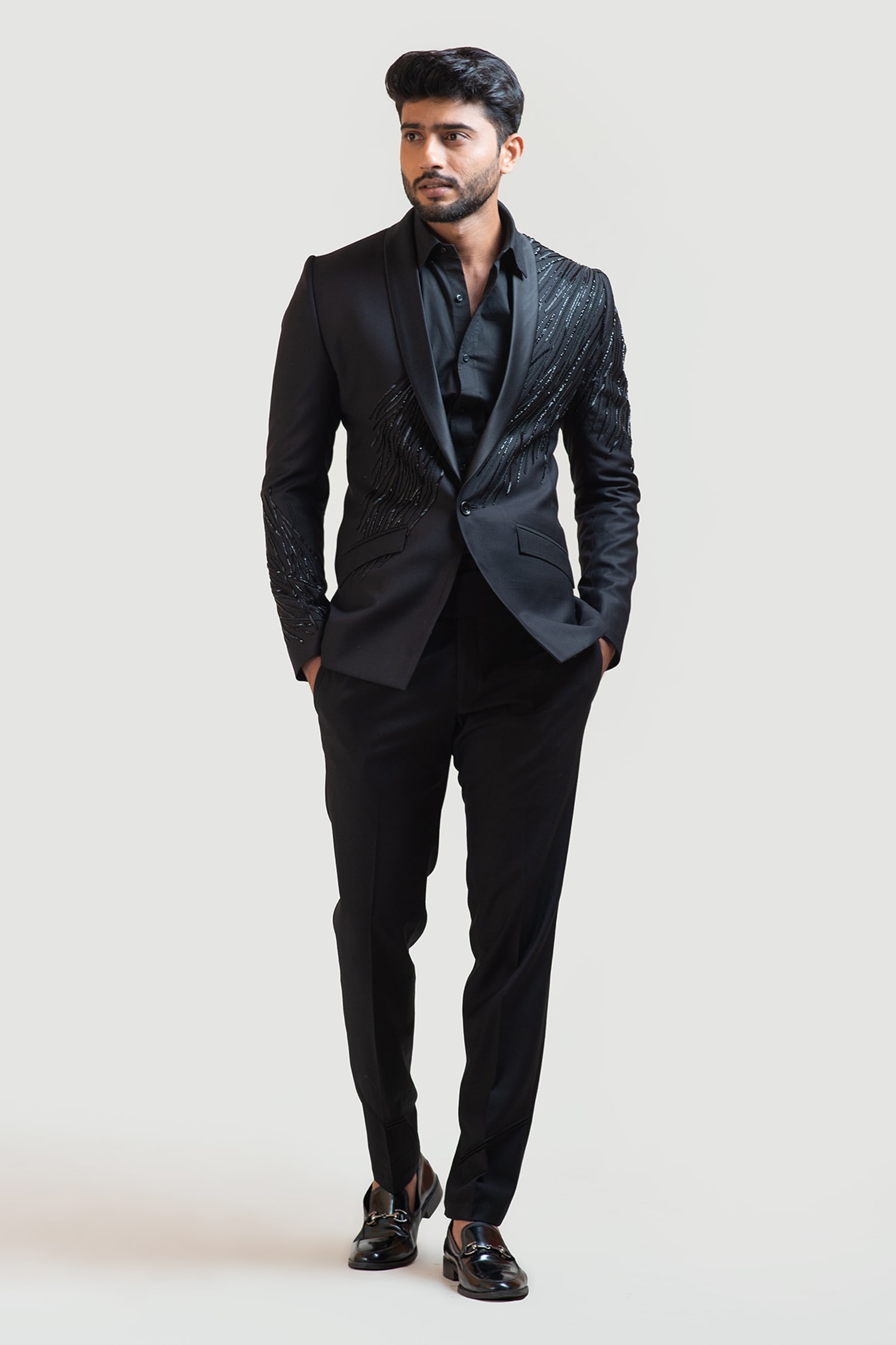 Buy TAHVO Designer Mens Slim Fit Black Solid BlazerFormal Blazer for Men  StylishCoat for WeddingBlazers for Men Stylish Wedding Trouser shuit for  Men at Amazonin