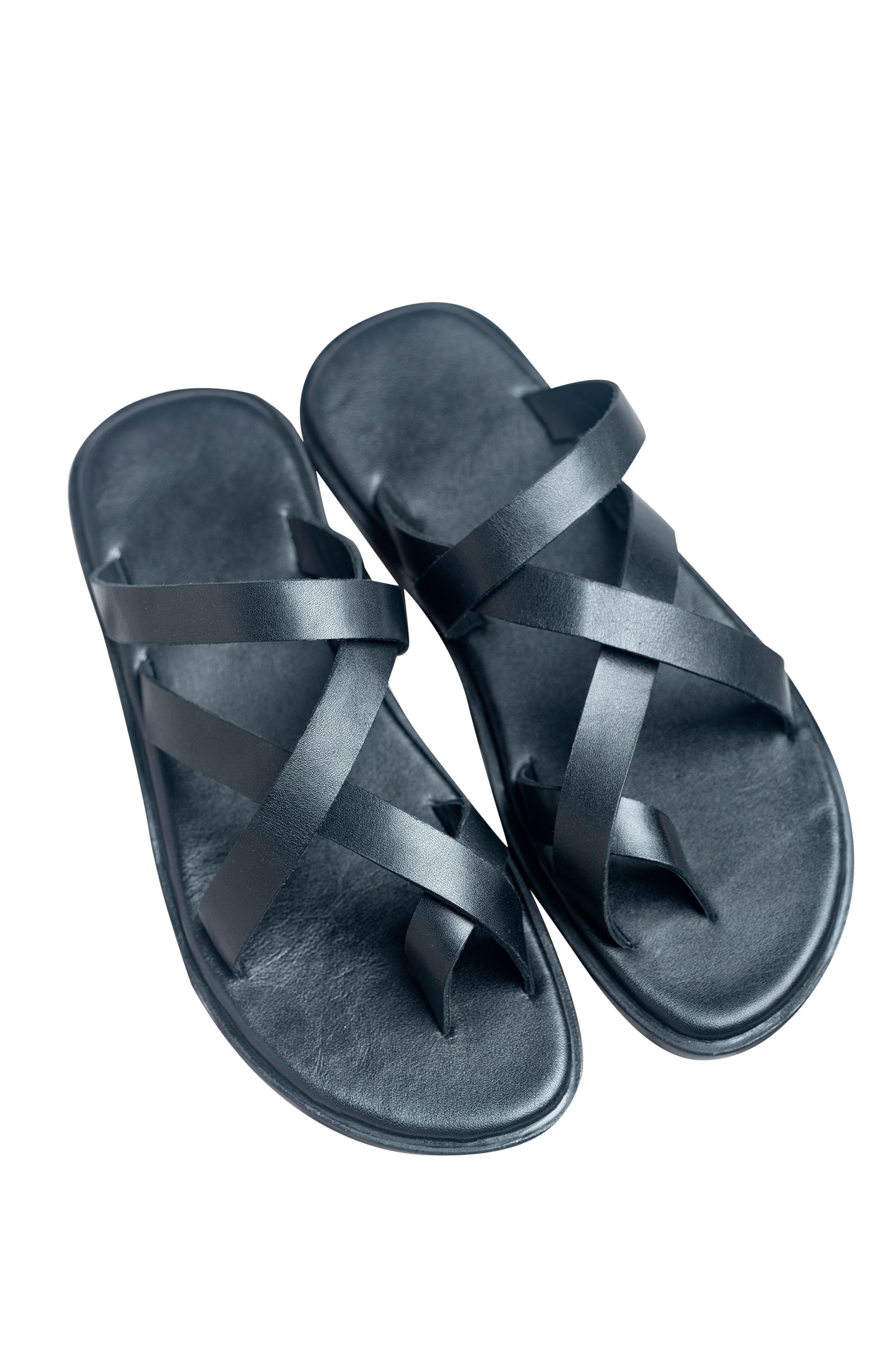 Dmodot Black Cross Strap Sandals