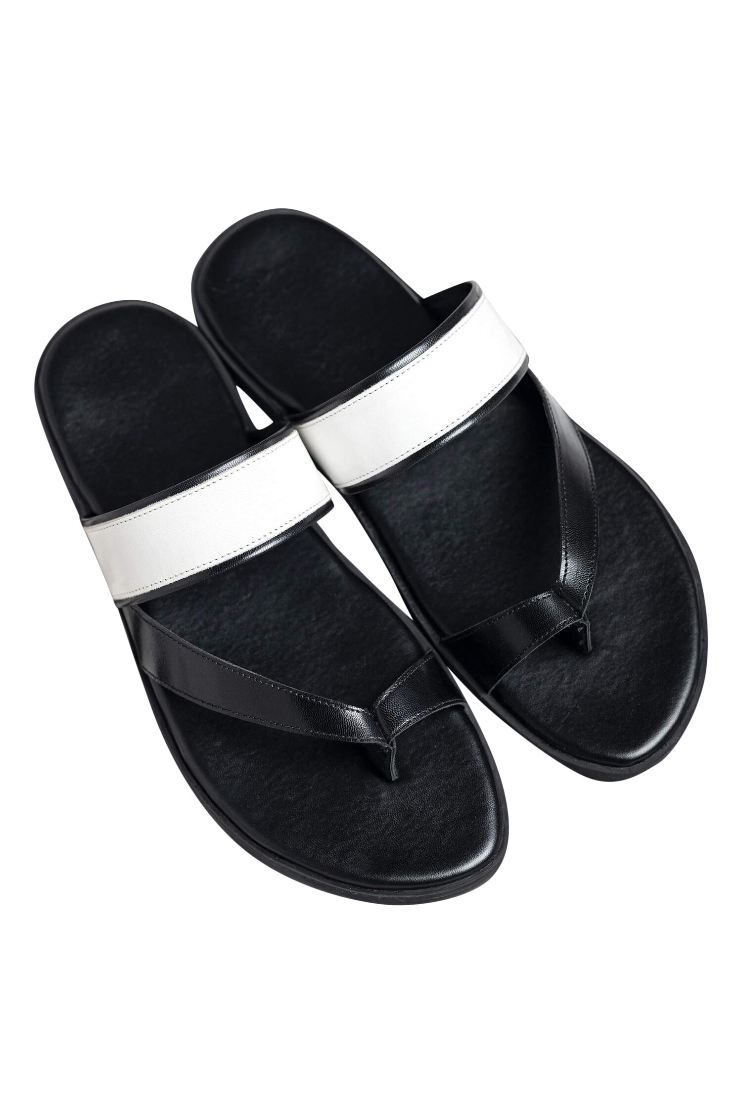 Dmodot Black Colorblock Strap Sandals