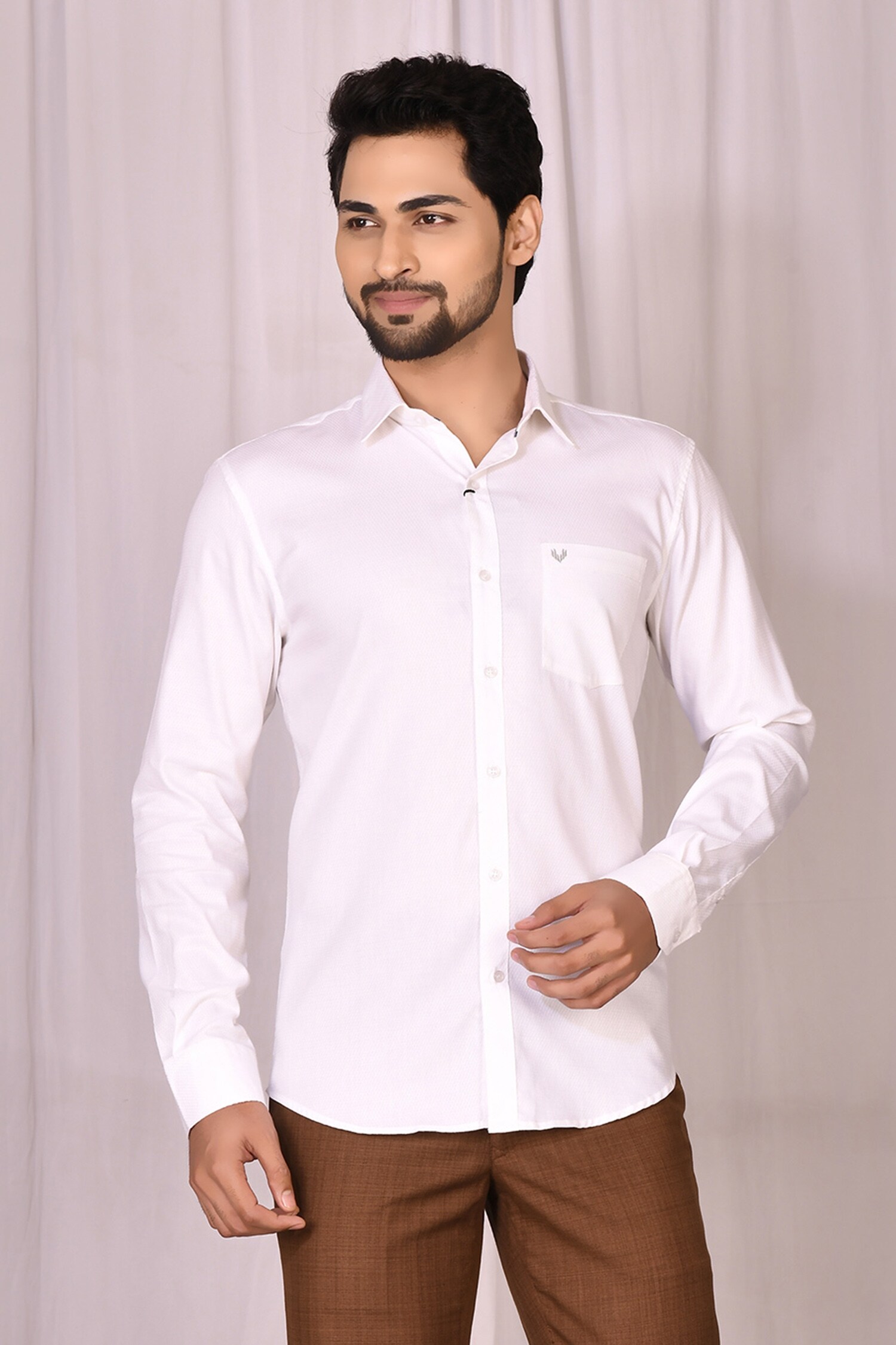 Samyukta Singhania White Premium Cotton Shirt For Men