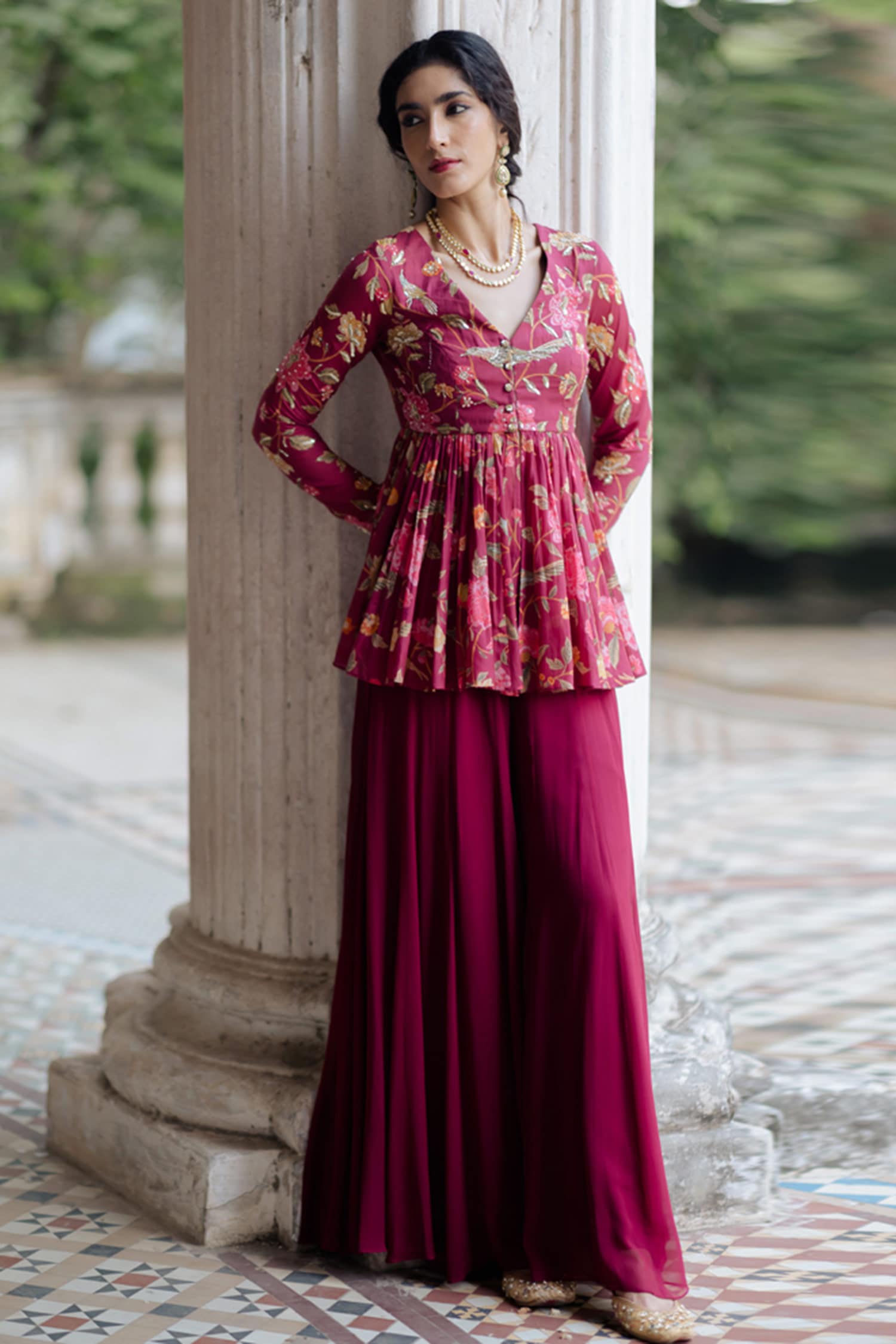 Acka georgette peplum tops