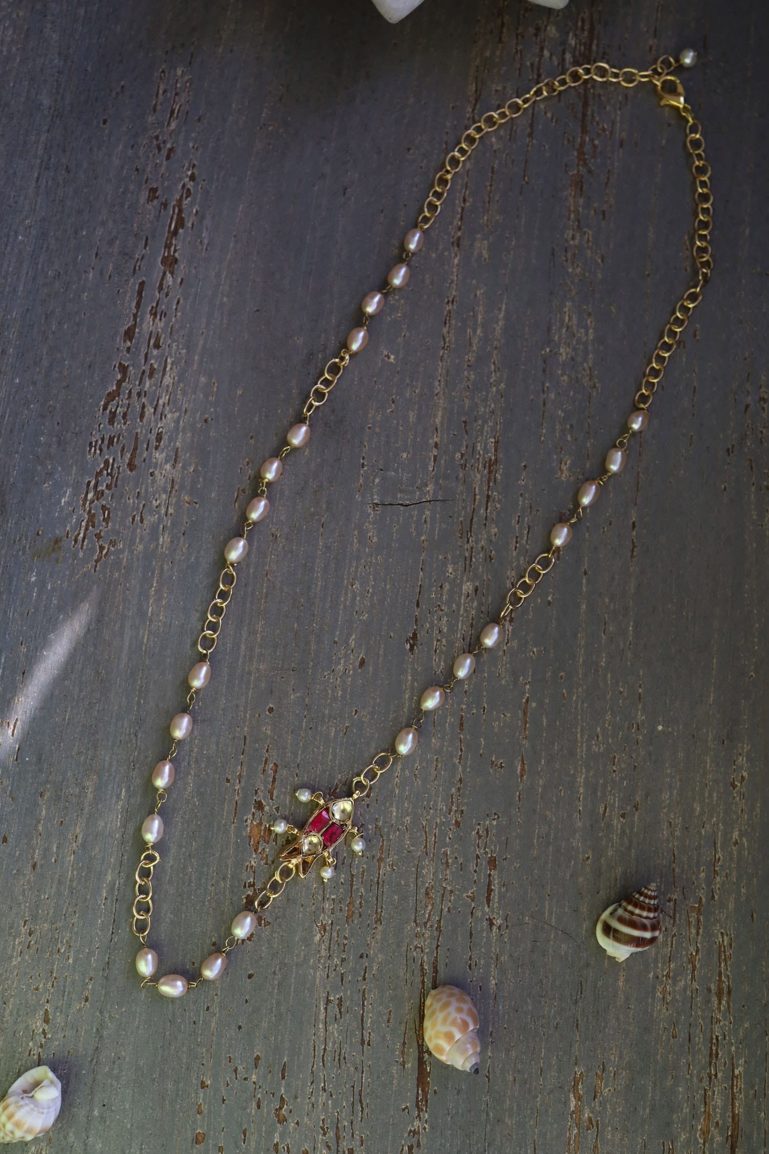 Buy Gold Plated Kundan Pearl String Necklace by Do Taara Online at Aza