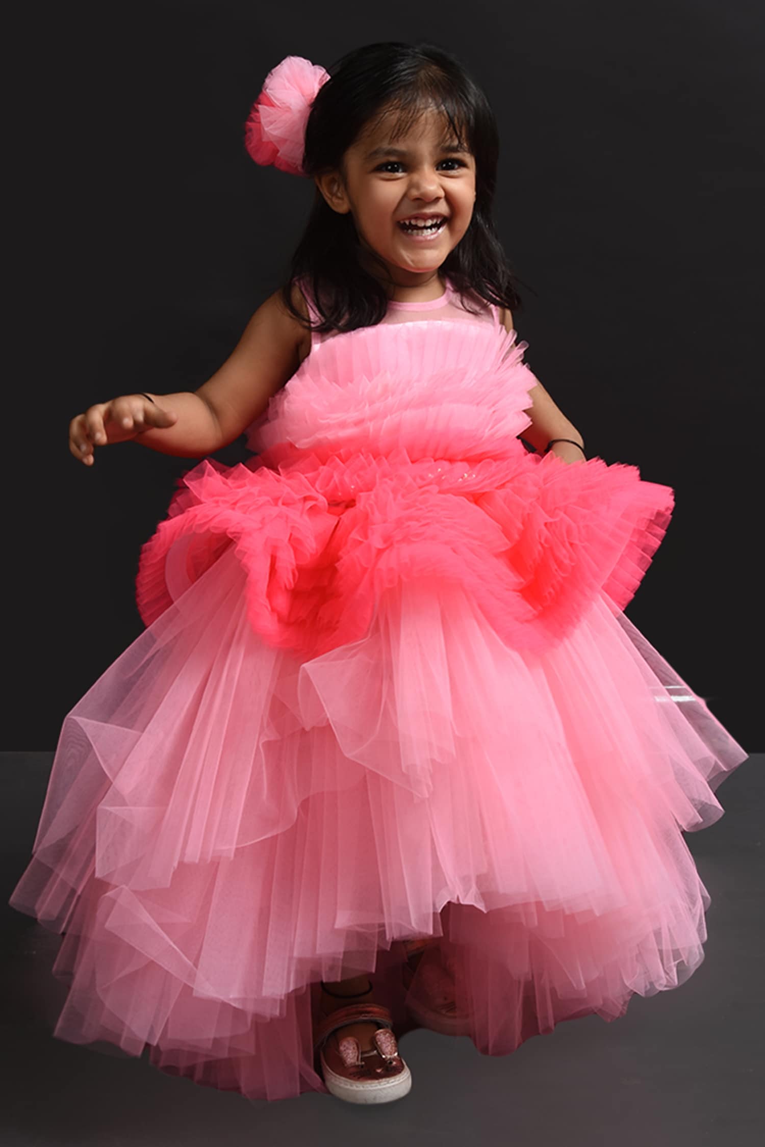 Buy Lil Angels Pink Ruffle Dress For Girls Online | Aza Fashions