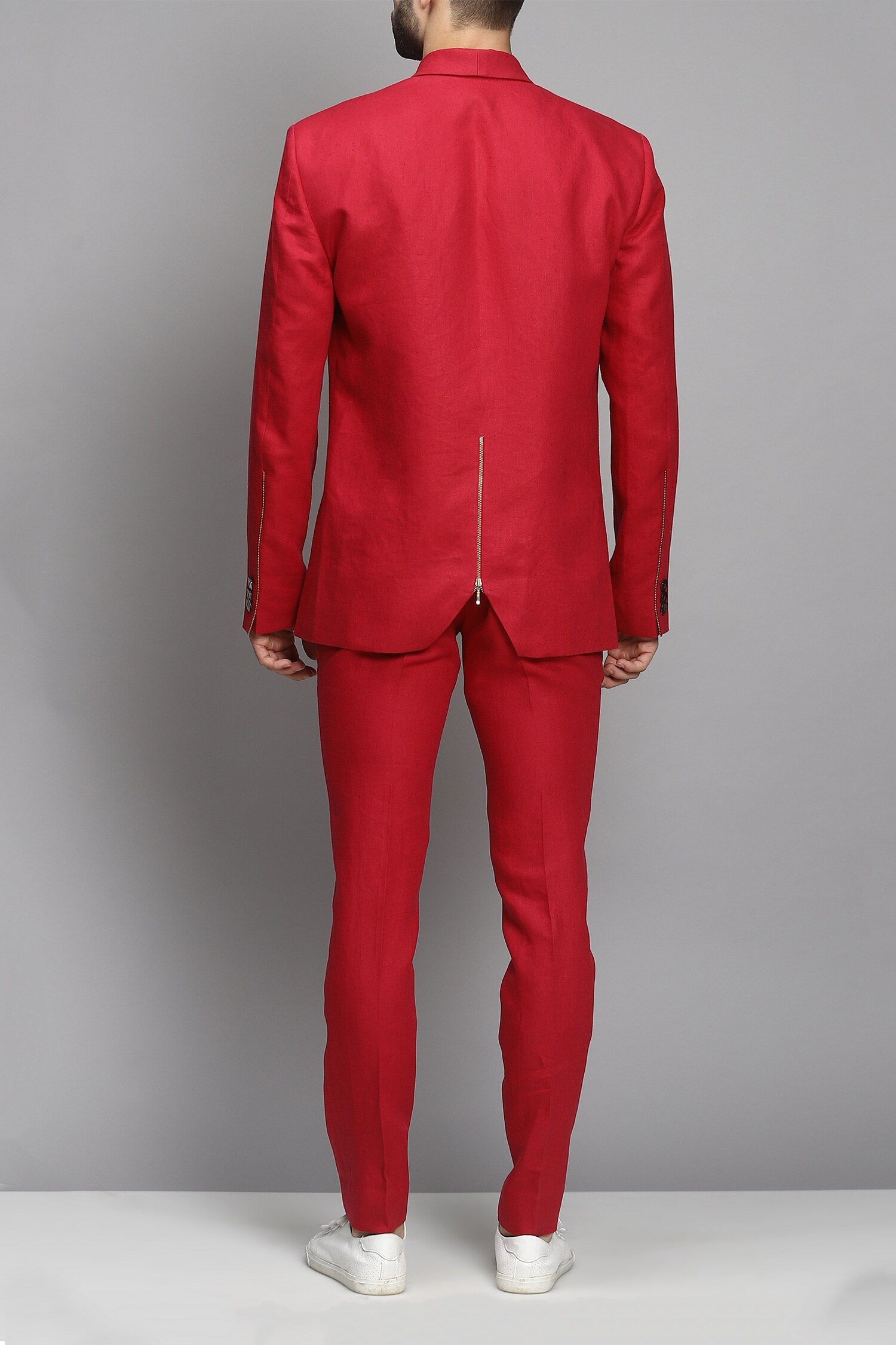 Buy Linen Embroidered Blazer & Pant Set by Paresh Lamba at Aza Fashions