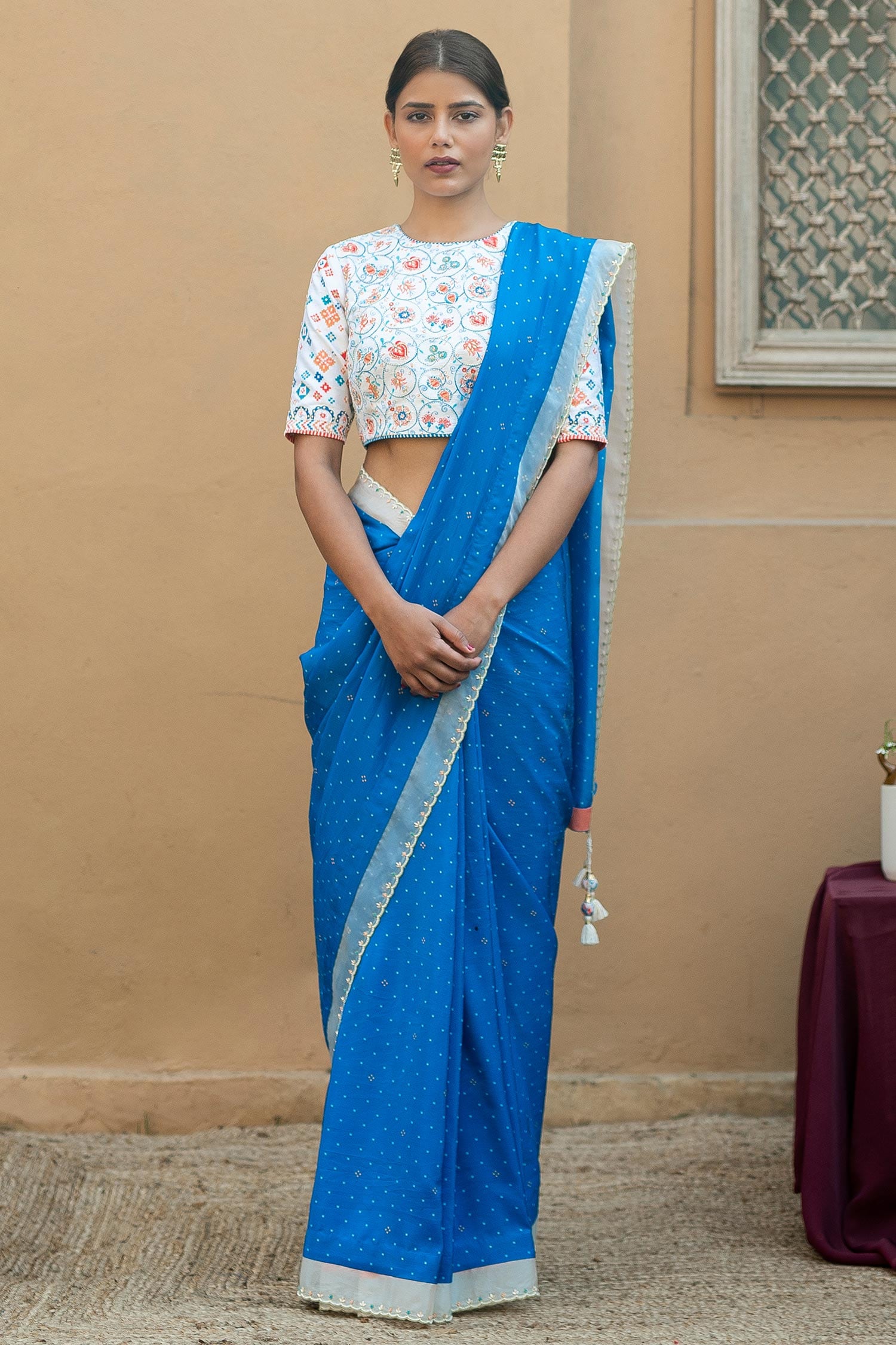 Ananya Panday looks radiant in ice blue saree | TOIPhotogallery