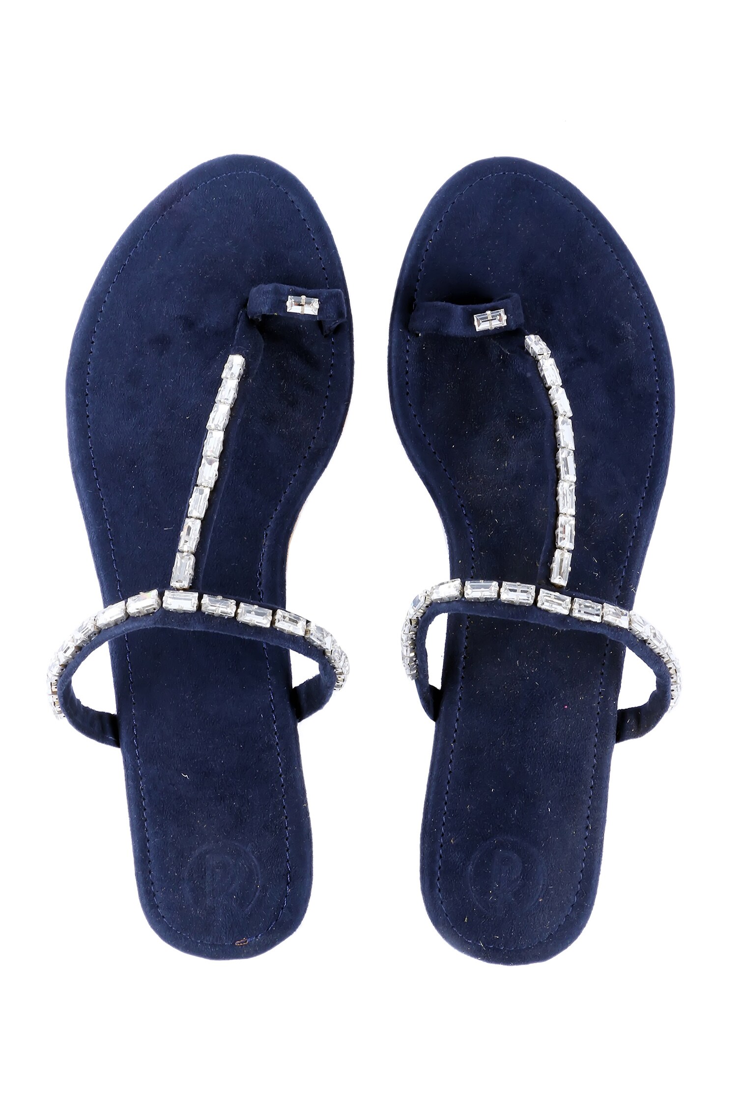 blue embellished sandals