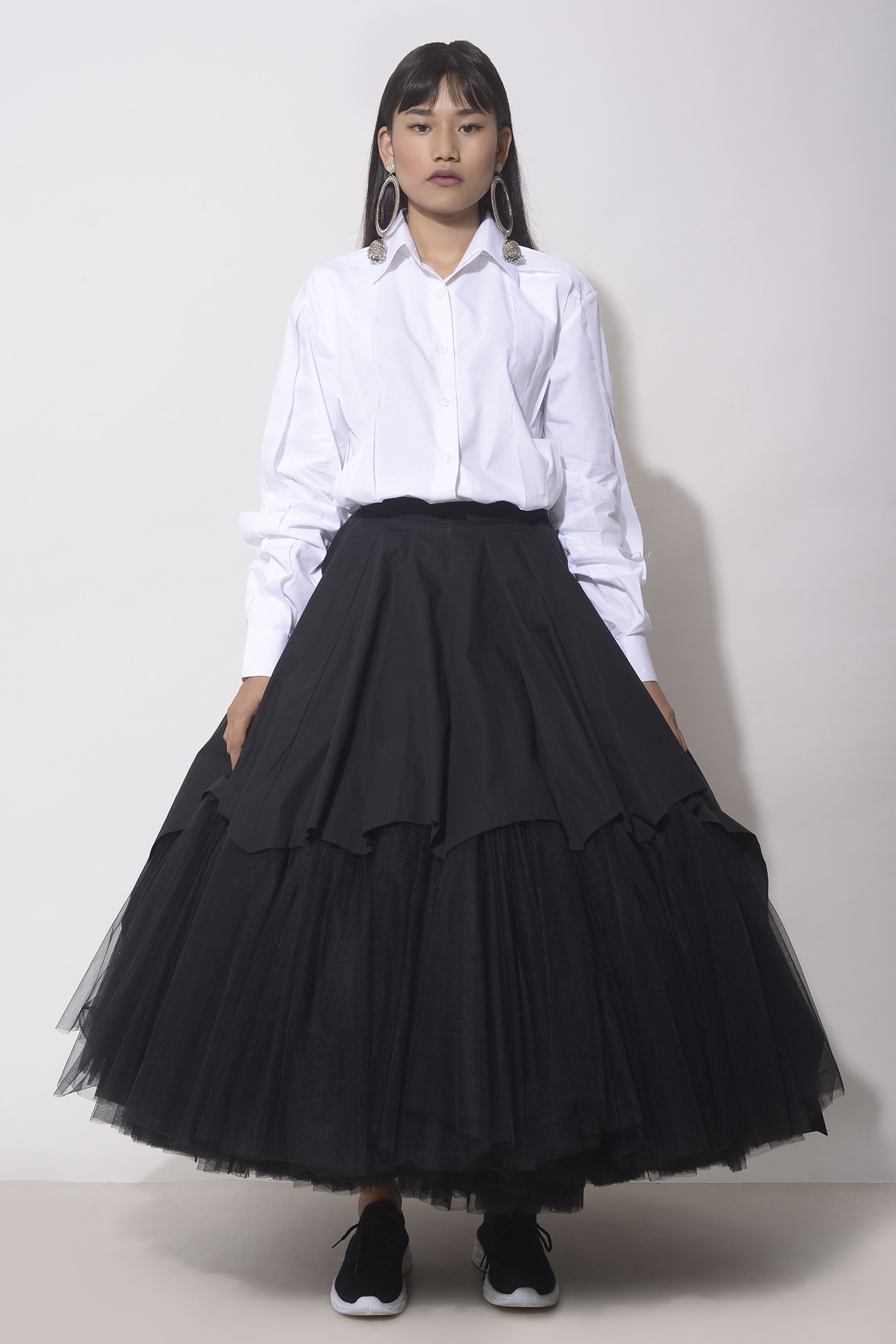 Buy Quod Black Cotton Ball Gown Skirt Online | Aza Fashions