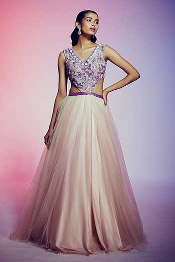 Buy Q by Sonia Baderia Peach Net 