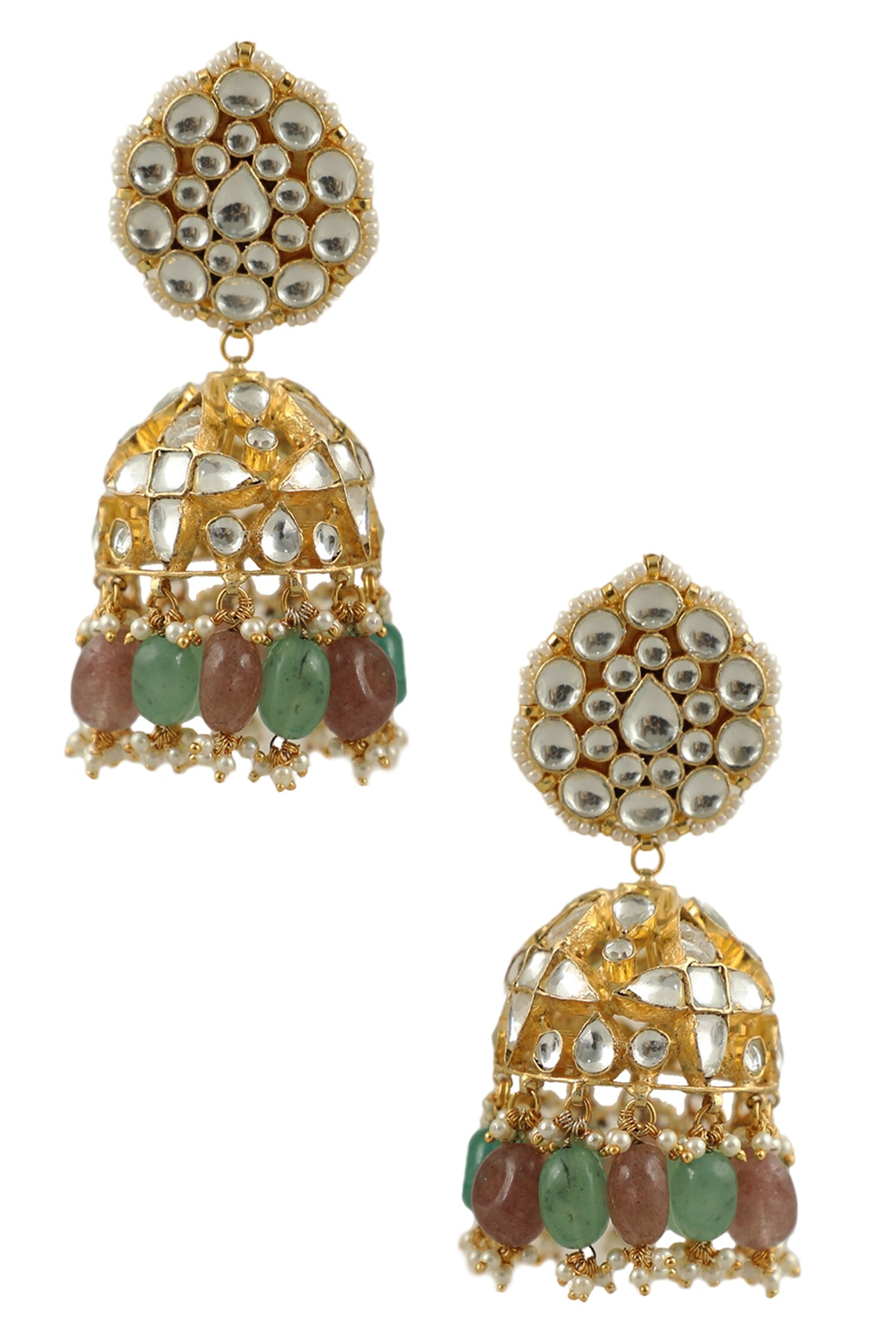 Buy Riana Jewellery Carved Jhumka Earrings Online | Aza Fashions