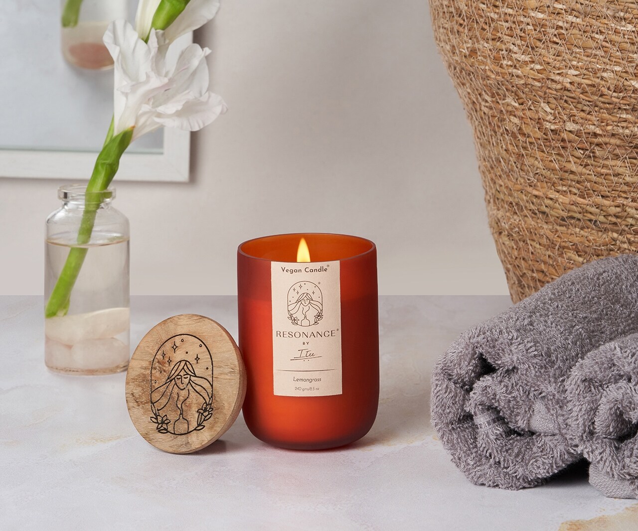 Buy Resonance Lemongrass Scented Vegan Candle Online Aza Fashions