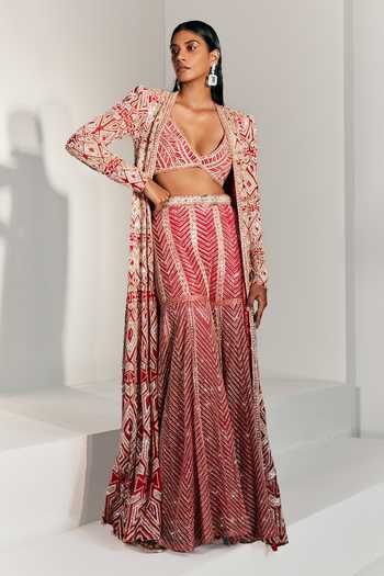 Buy Ritika Mirchandani Net Rory Embroidered Jacket And Sharara Set