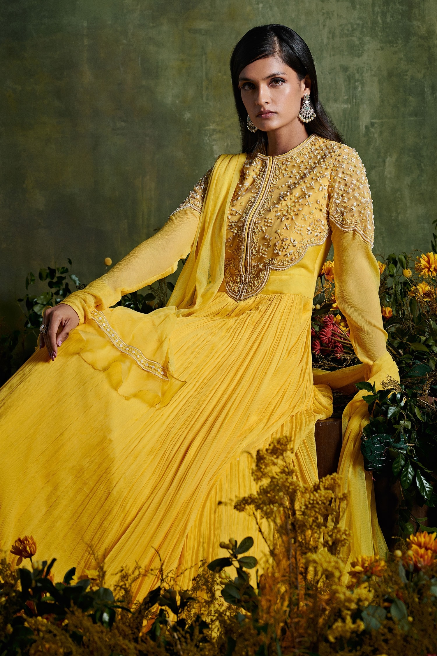 Alia bhatt store yellow anarkali online