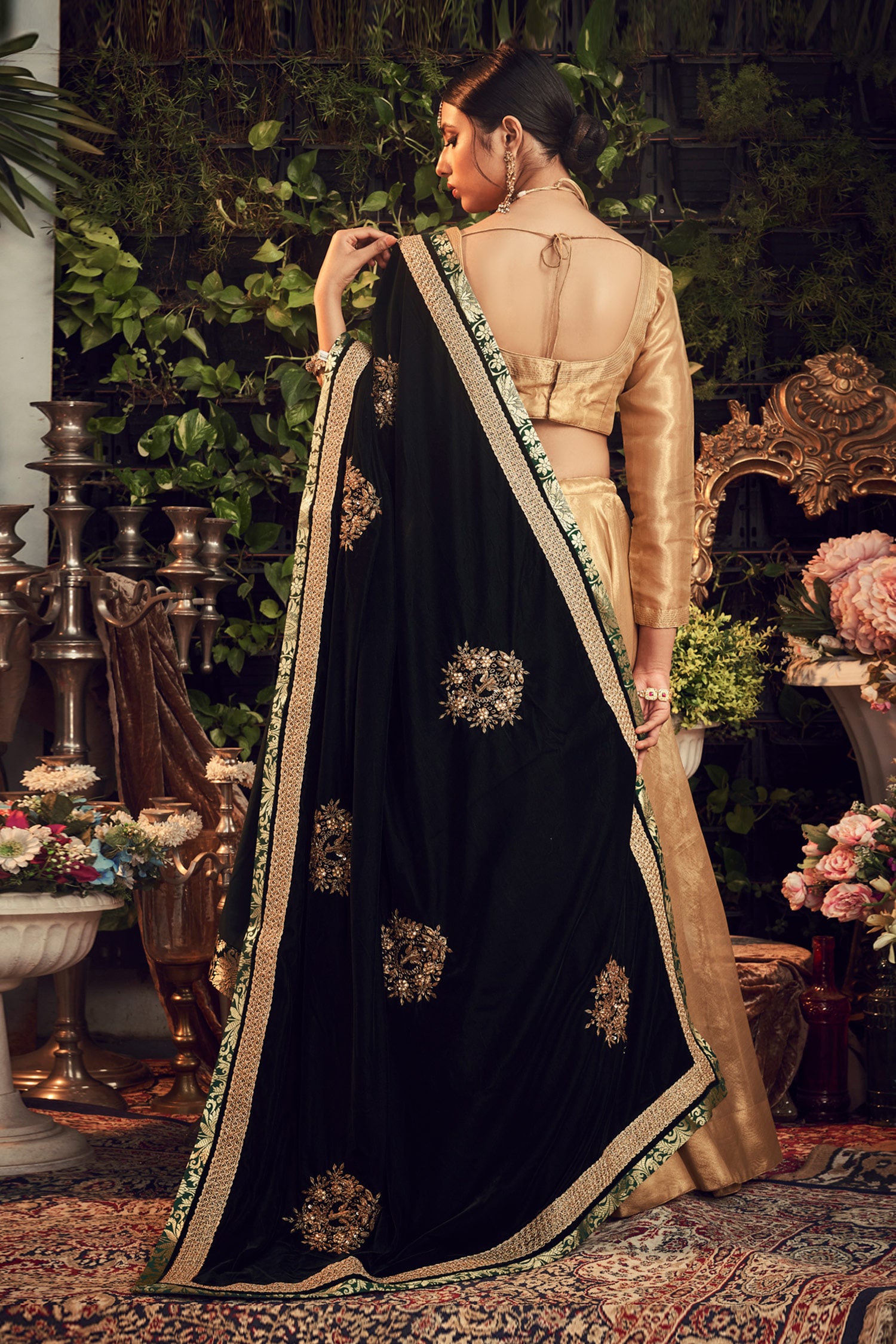 tissue lehenga design
