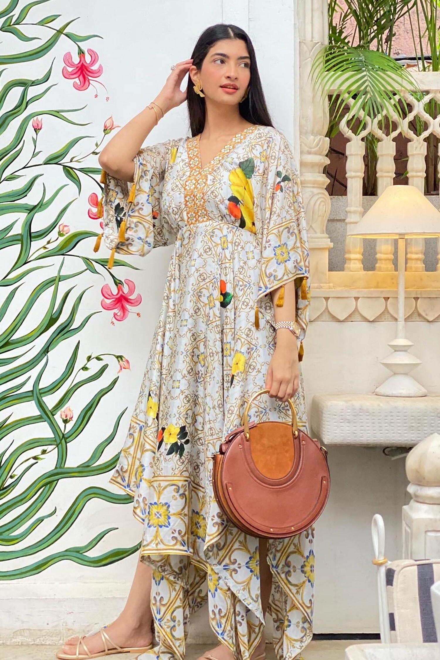 Buy Prints by Radhika Beige Crepe Handkerchief Dress Online Aza Fashions