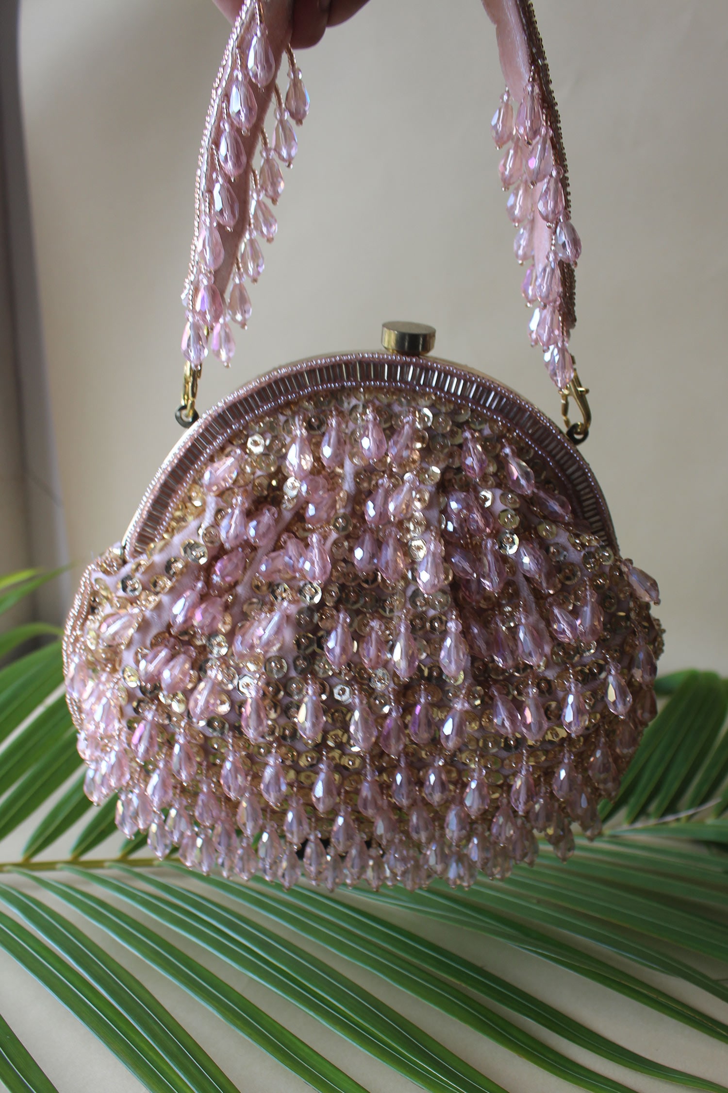 Pink hotsell beaded clutch