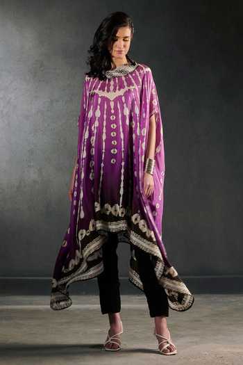 Regal Purple Bandhani Shirt with pant main image 1