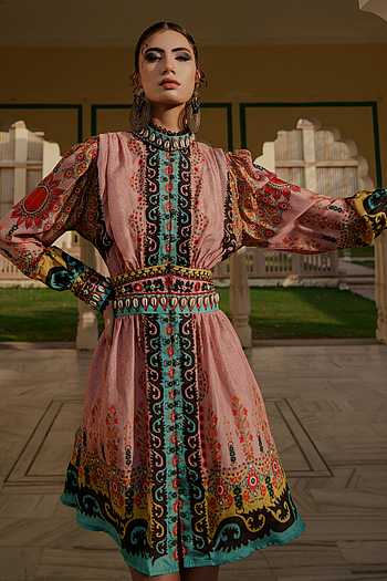 Buy Rajdeep Ranawat Pink Floria Silk 
