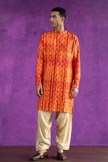 Buy Red Kurta- Set For Men by Qbik Online at Aza Fashions.