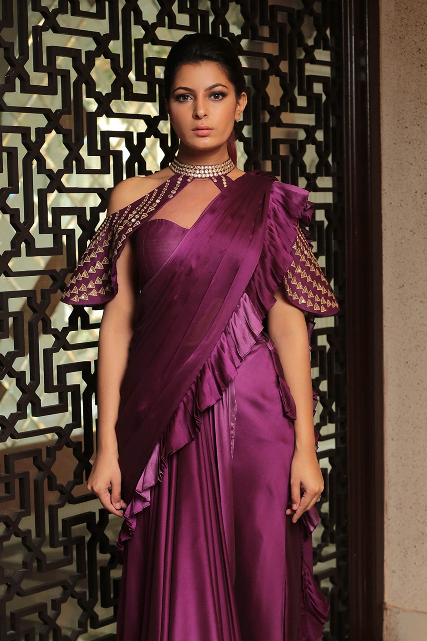 frill saree meesho