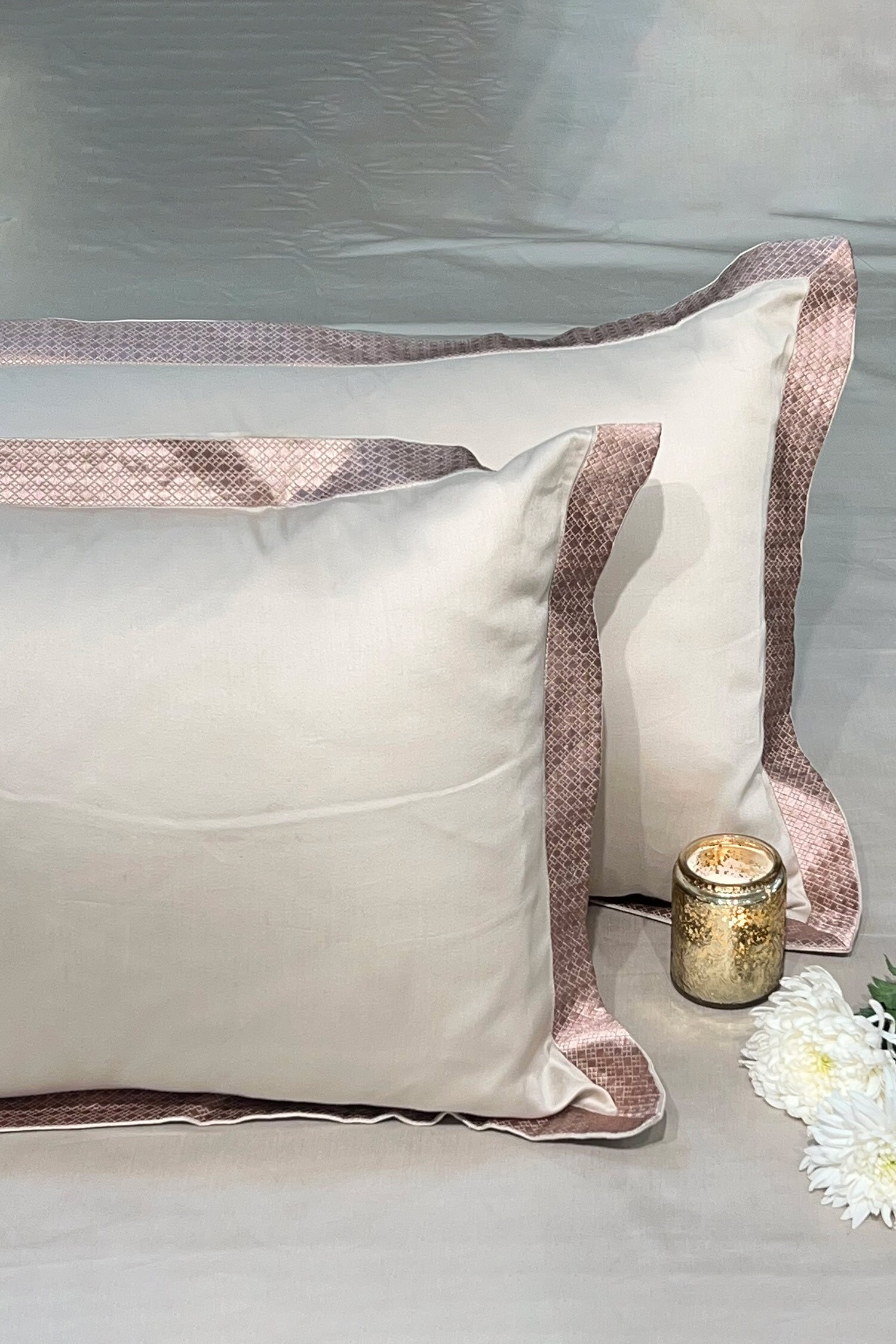 Buy Beige Cotton Embroidery Bedsheet With Pillow Covers by Sadyaska