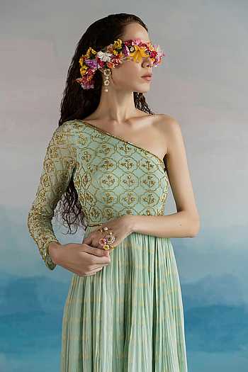 one shoulder anarkali dress one shoulder anarkali Dress Top