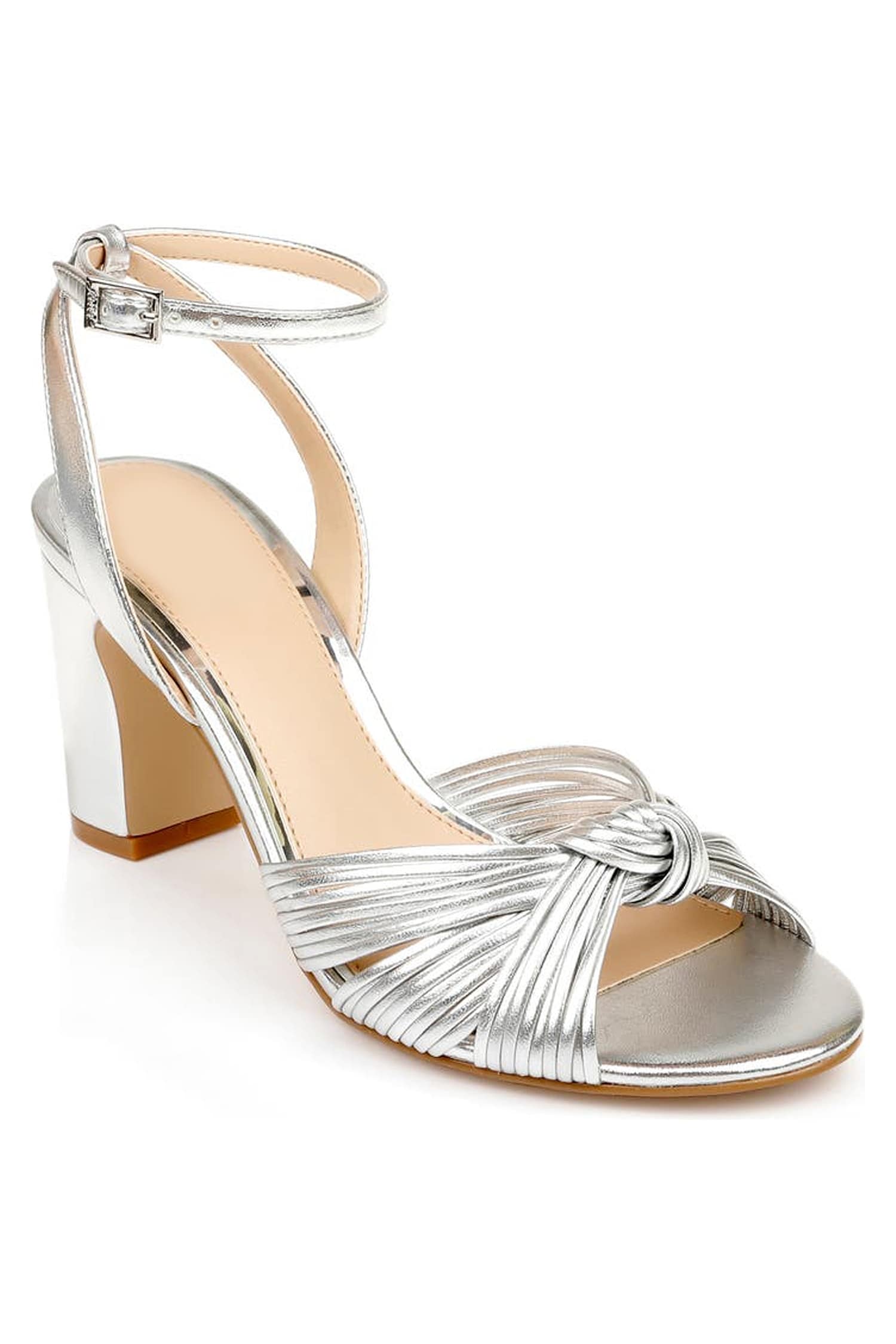 Buy Silver Alysanne Cord Straps Block Heels by Sephyr Online at Aza