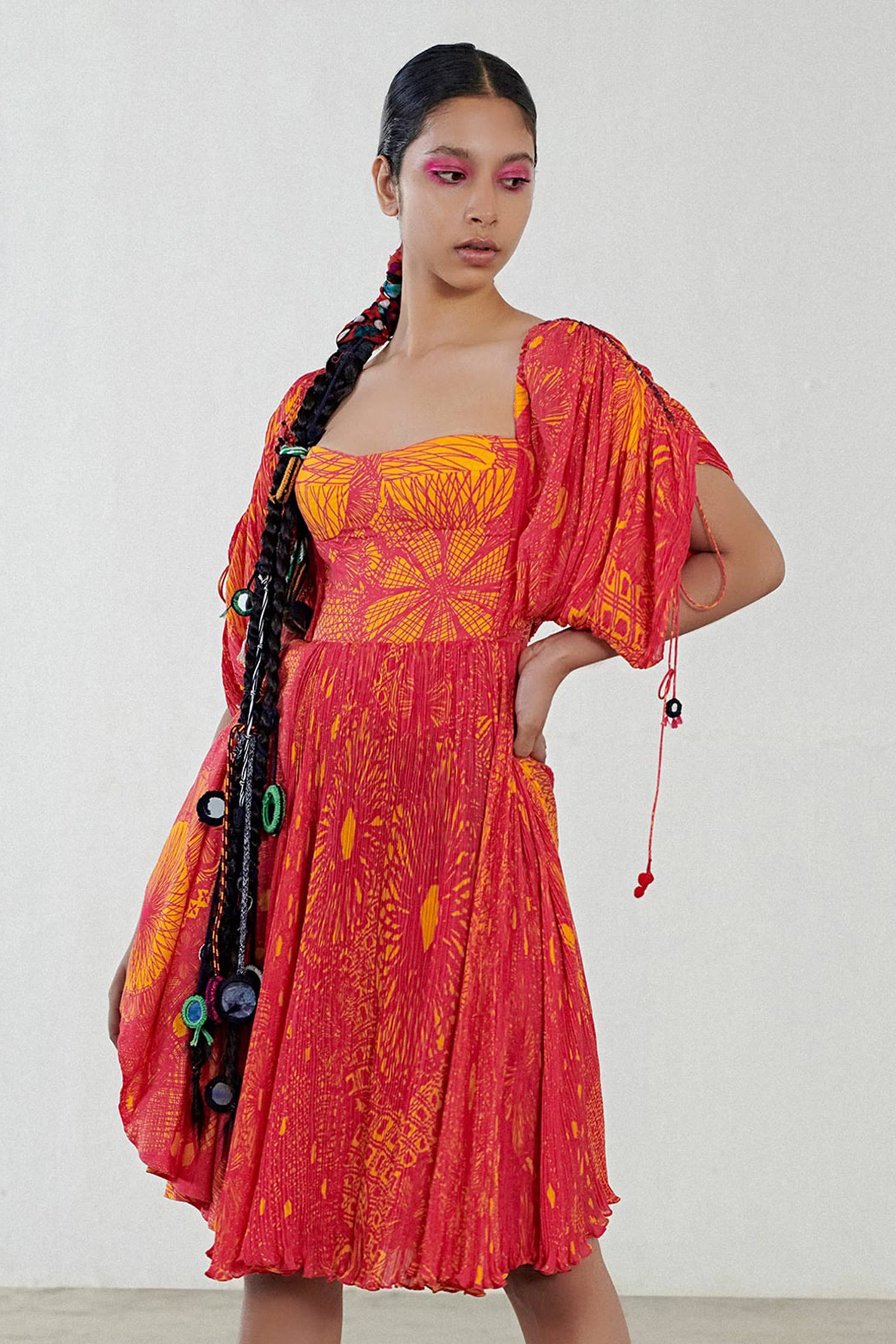pleated kaftan