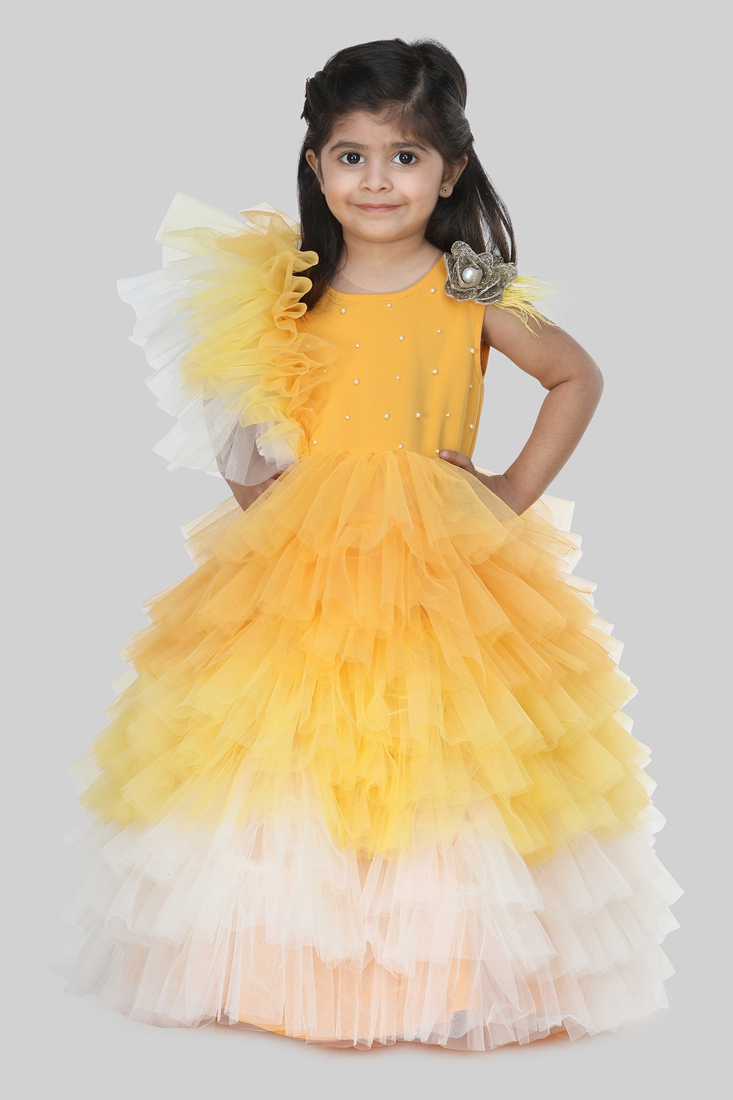 Women Gown Yellow Dress ()