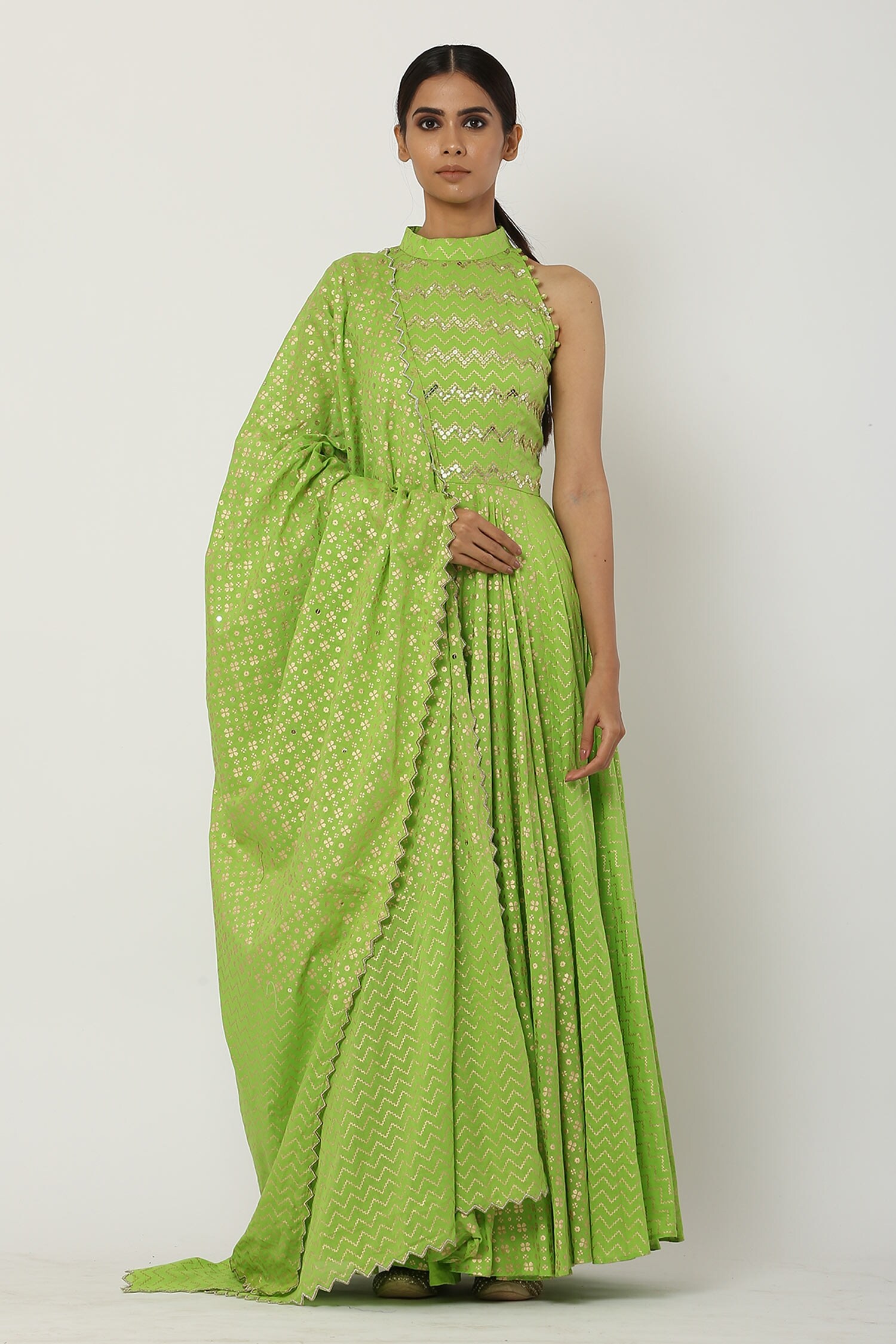 halter neck anarkali