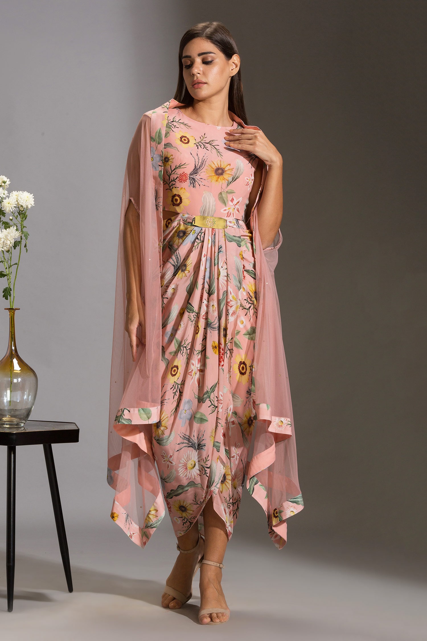 soup by sougat paul pink printed dress