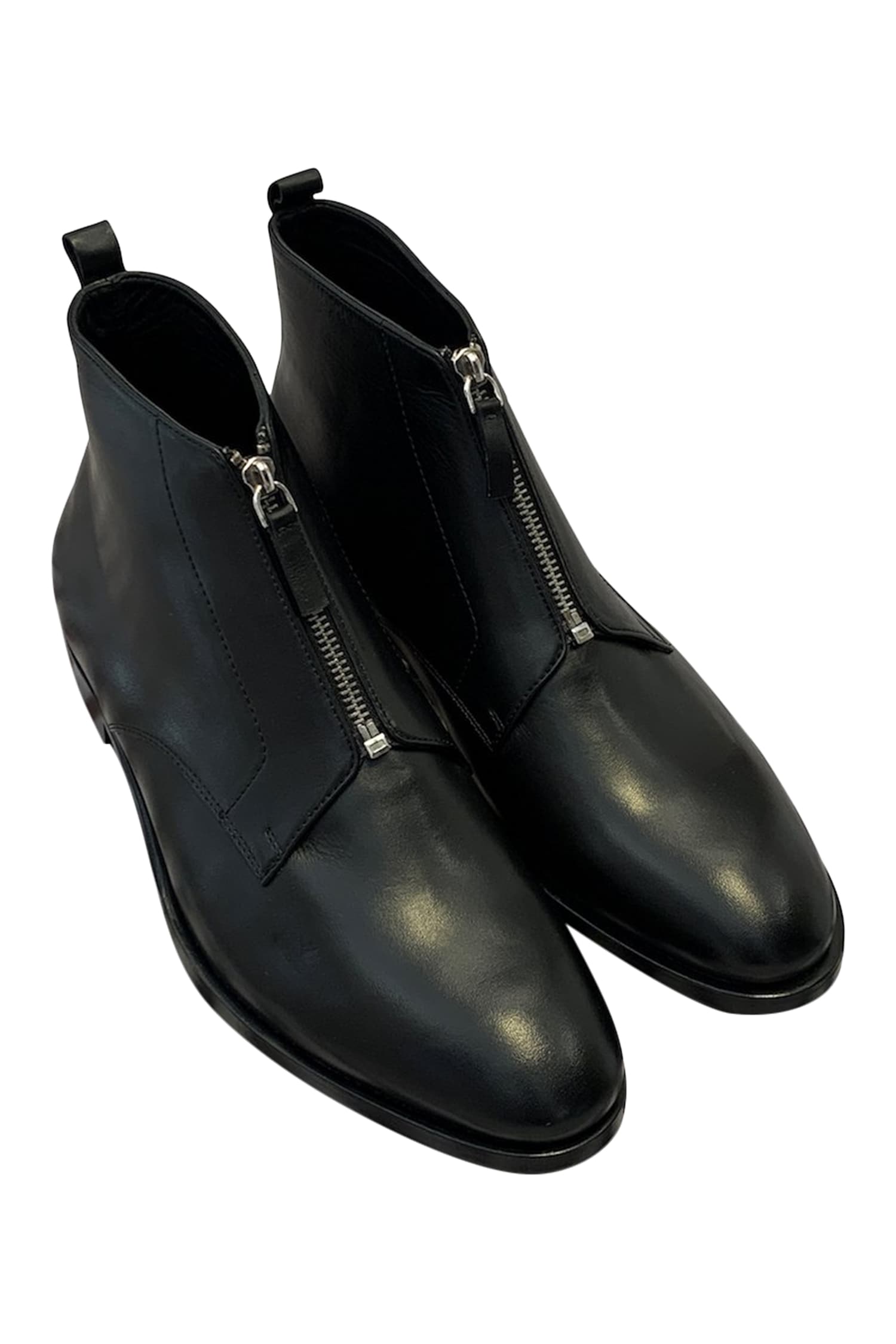 Dmodot Black Ankle Zipper Boots