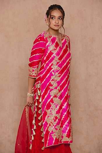 RangMahal Leheriya Kurta Hose Dupatta-Set Für Dame Produktbild-Vorschau 10
