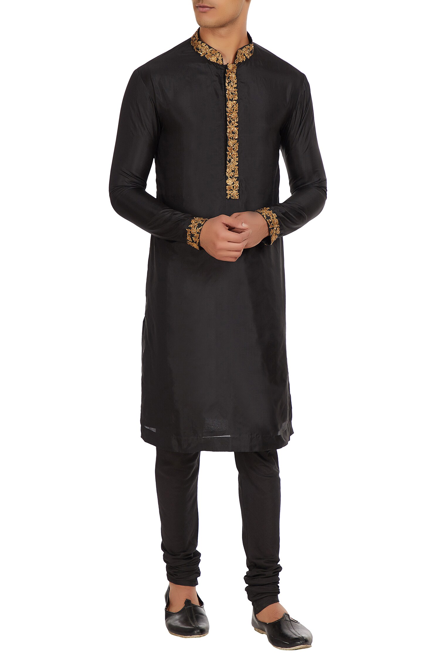 Buy Silk Embroidered Kurta & Pant Set by SVA by Sonam & Paras Modi