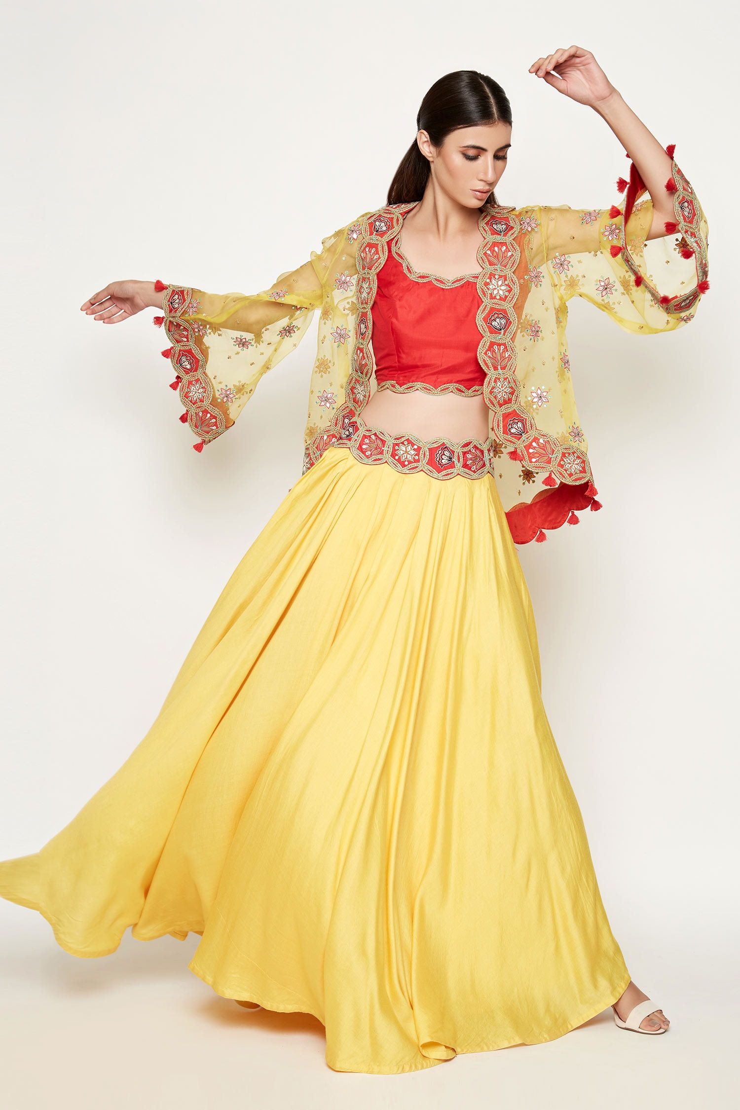 Buy Yellow Lehenga Choli With Jacket, Ready to Wear Stitched Lehenga Choli,  Indian Wedding Mehendi Sangeet Haldi Party Wear Lehenga Blouse Online in  India - Etsy