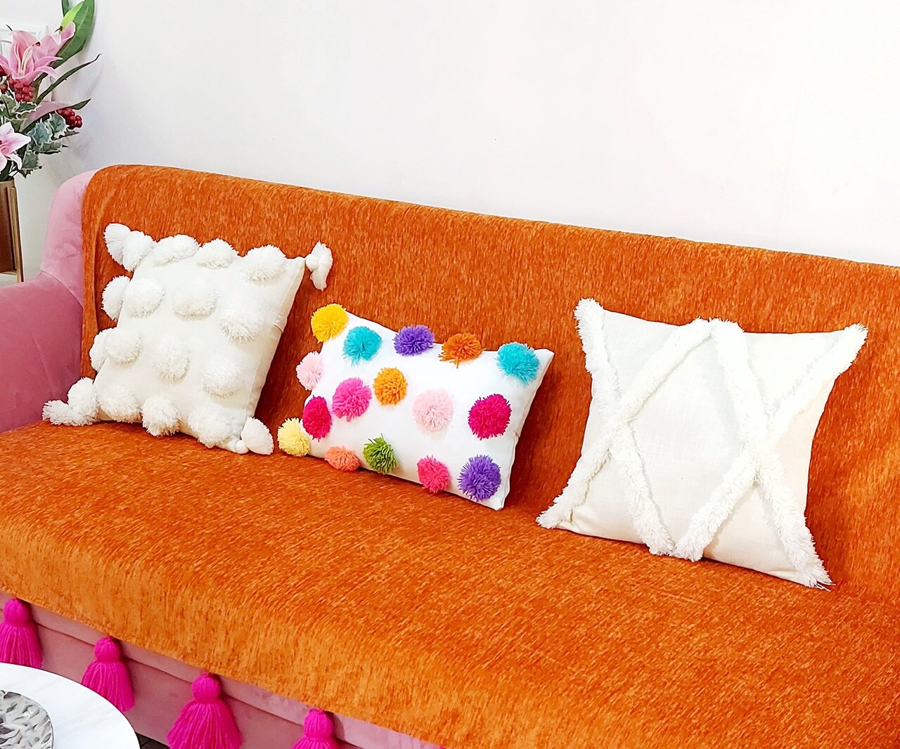 pom pom cushion