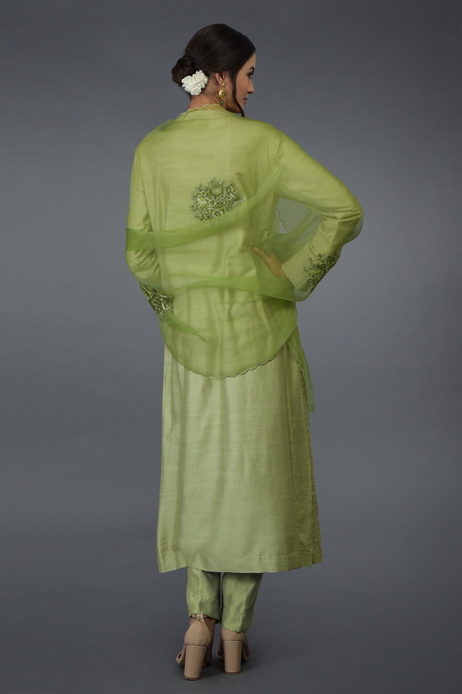 Buy Green Pintuck Kurta Set For Women by Talking Threads Online at Aza  Fashions.