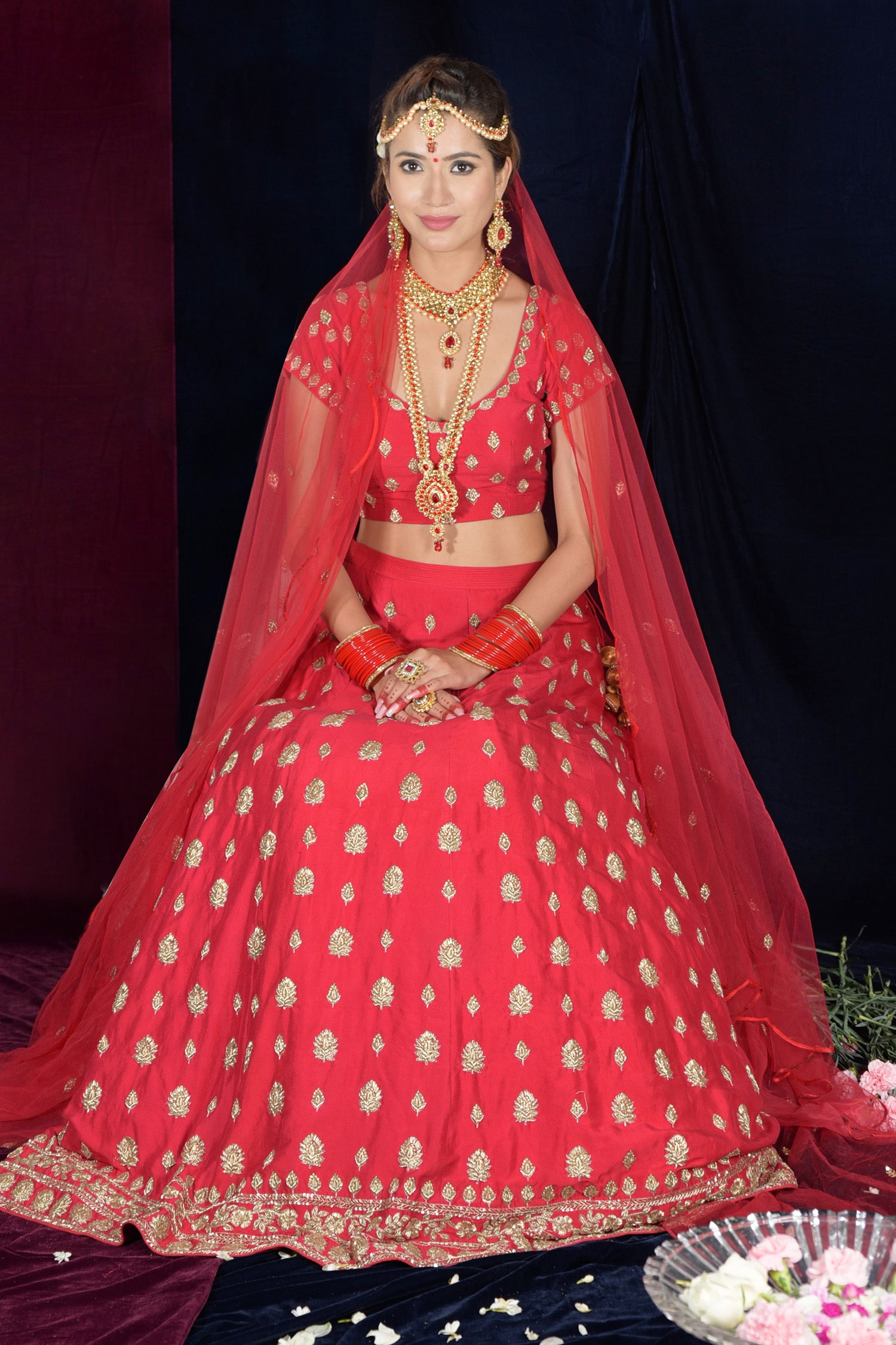 Flirtation Scarlet Red Lehenga Set – Talking Threads