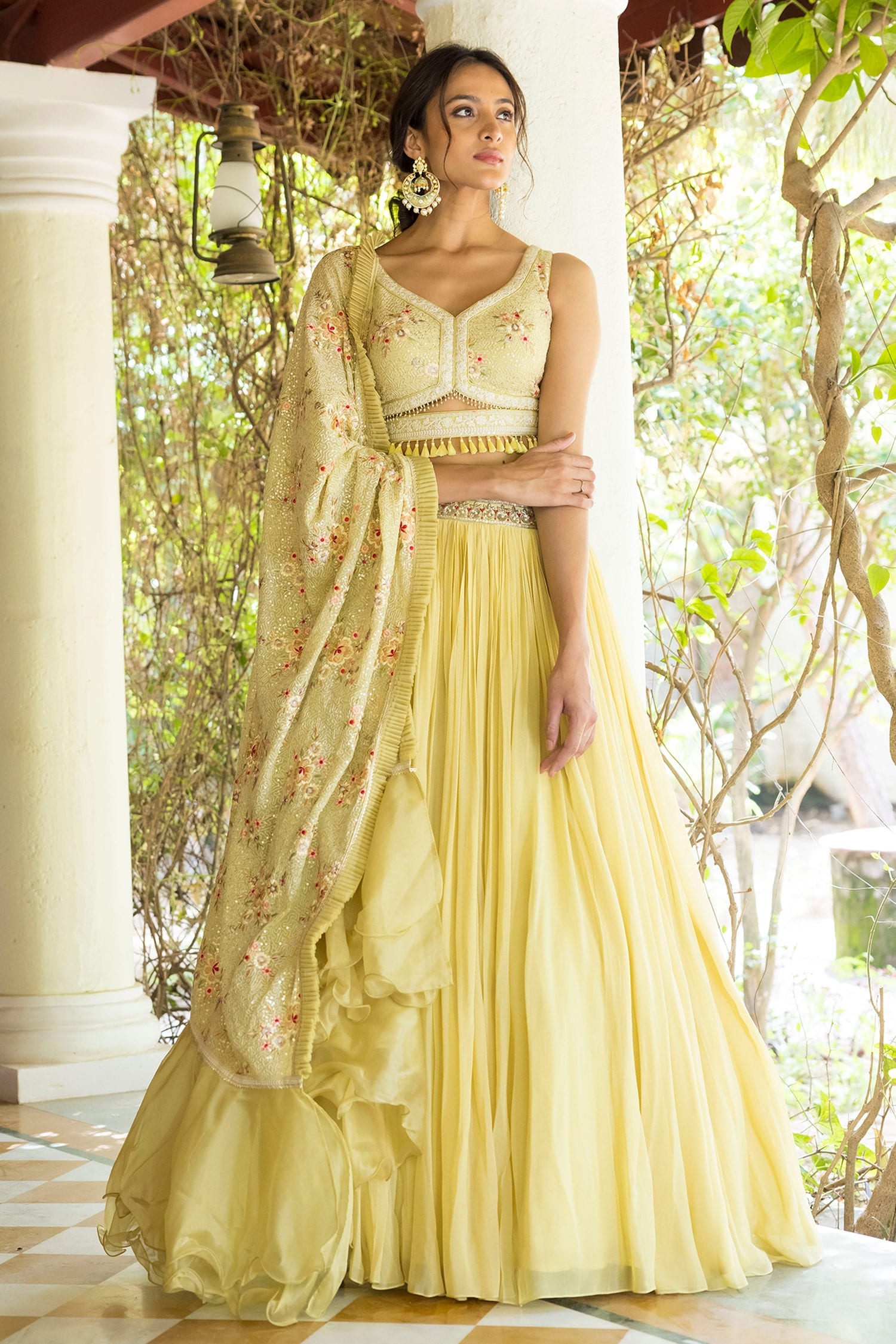 Designer Net Yellow Lehenga Choli for Haldi – Cygnus Fashion