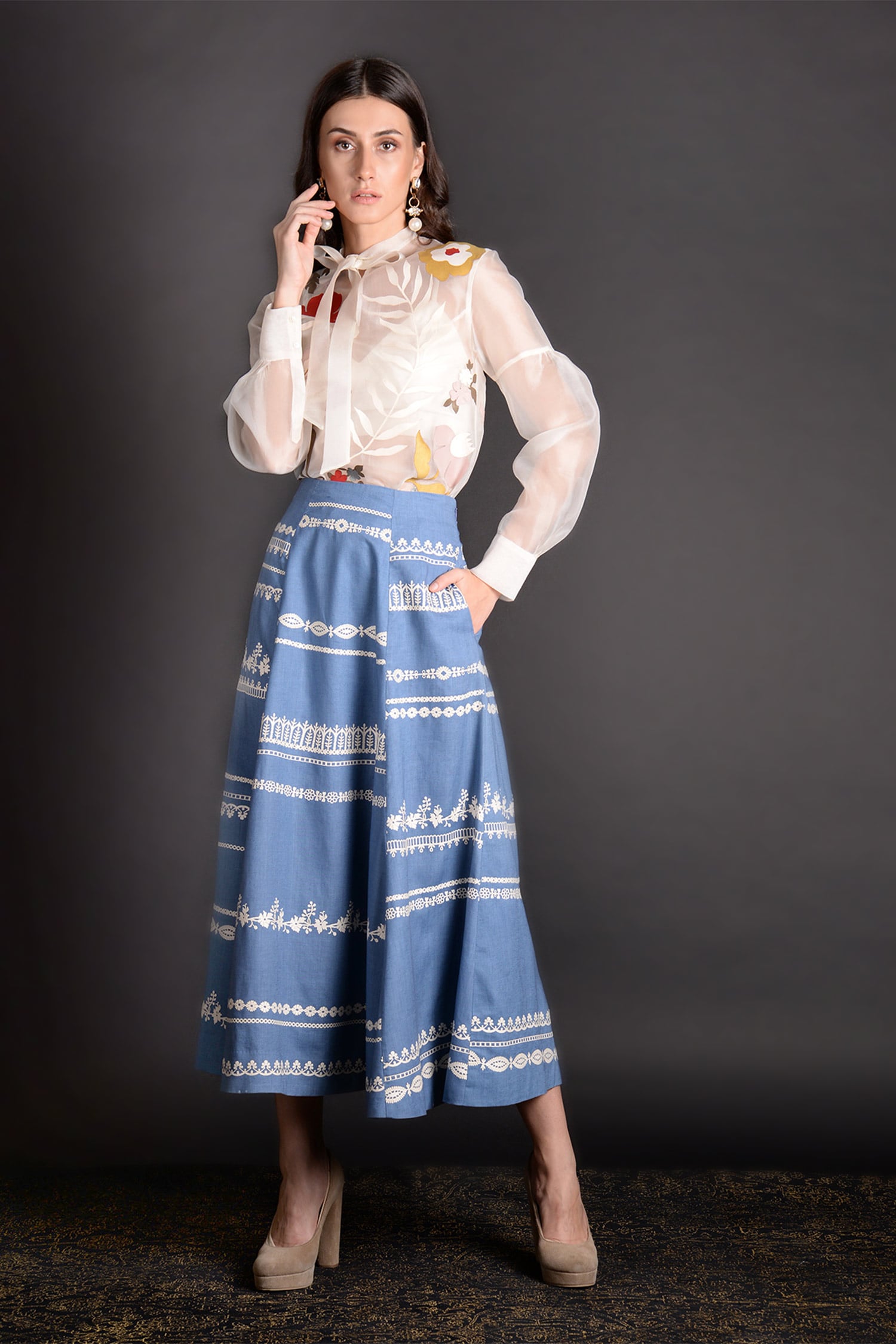 High Star Midi Skirts  Buy High Star Women Grey Denim Aline Midi Skirt  Online  Nykaa Fashion