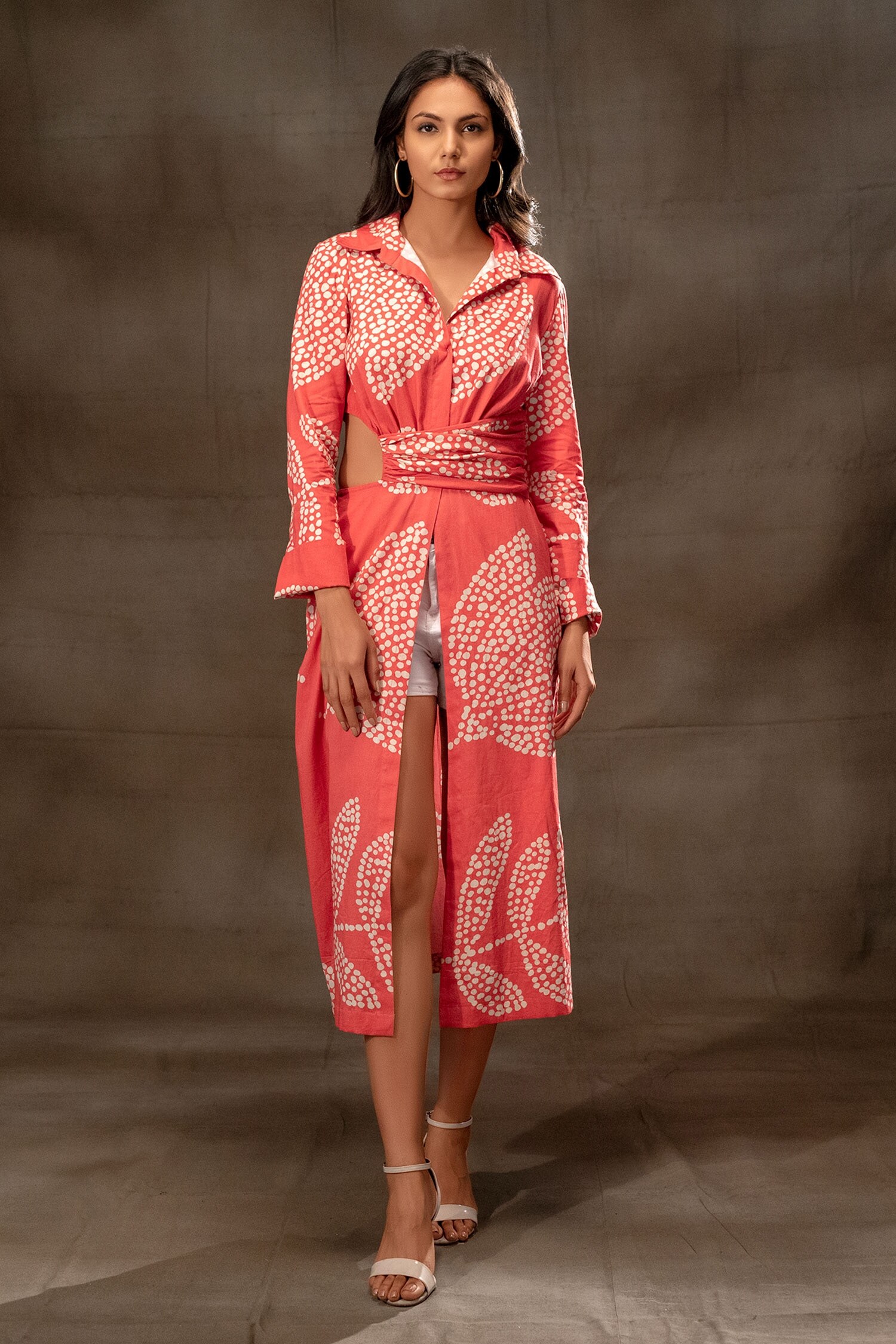 Verb by Pallavi Singhee Pink Cotton Poplin Side Cutout Dress