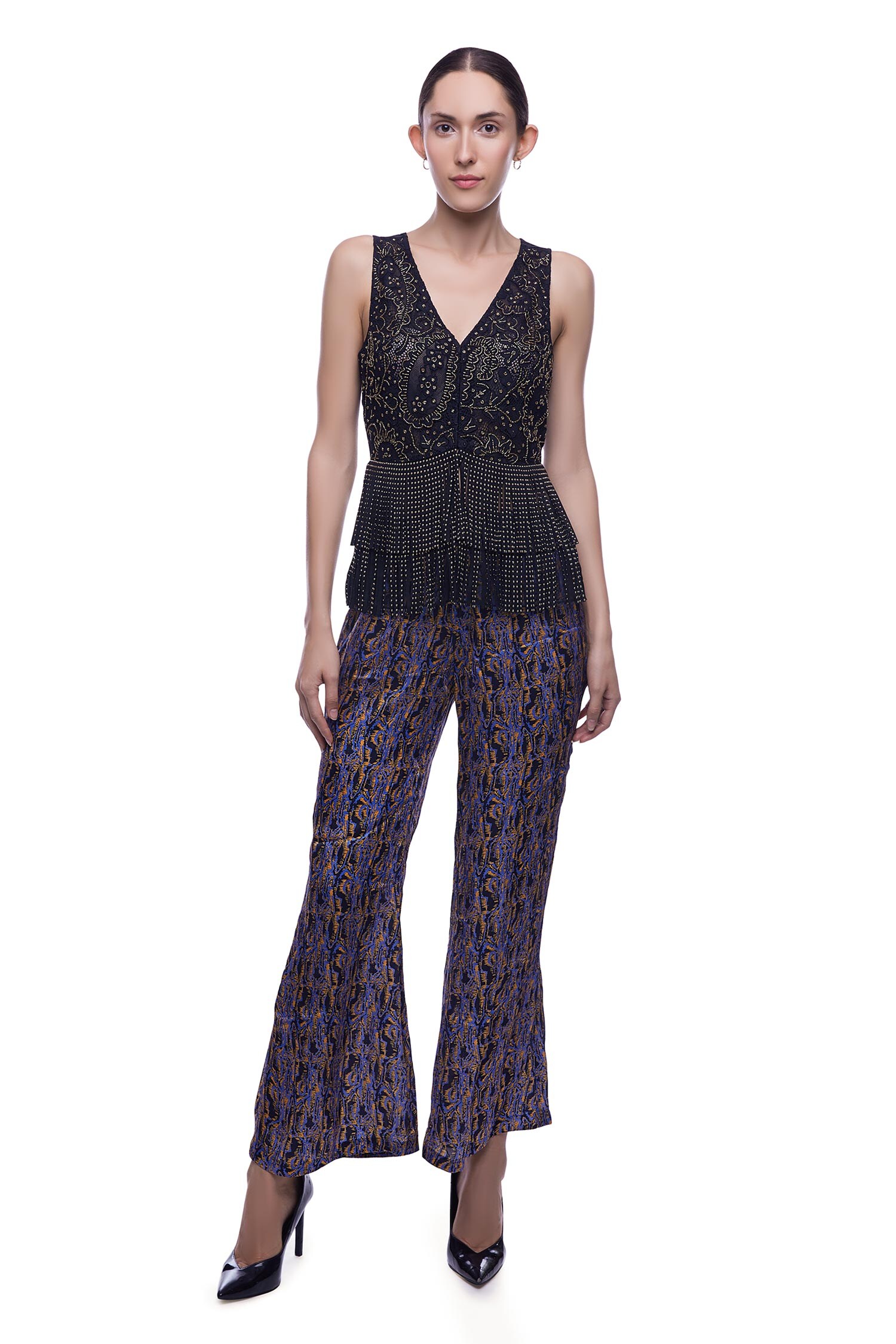 Buy Verb by Pallavi Singhee Black Textured Tulle Fringe Jacket Online Aza Fashions