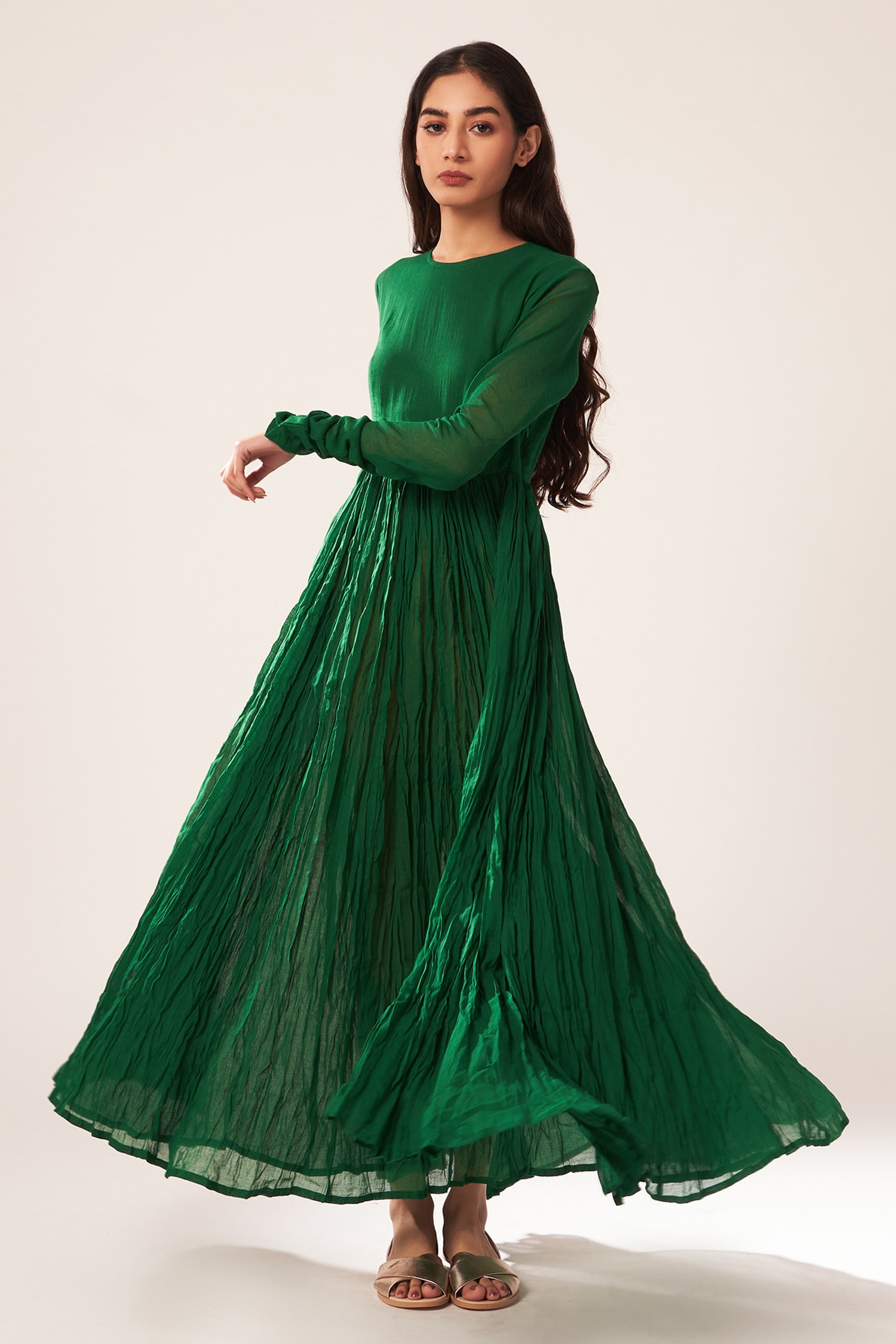Buy Green Cotton Anarkali For Women by Dot Online at Aza Fashions.