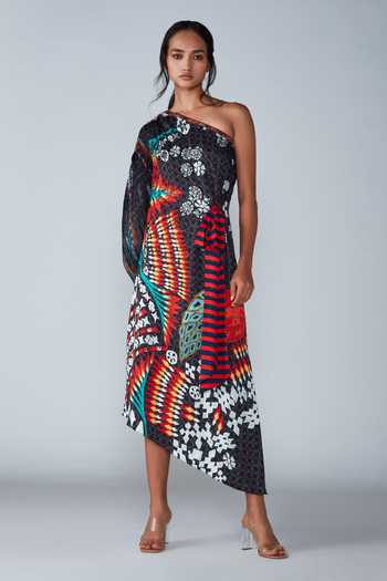 Saaksha & Kinni multi coloured one shoulder Dress main image 1