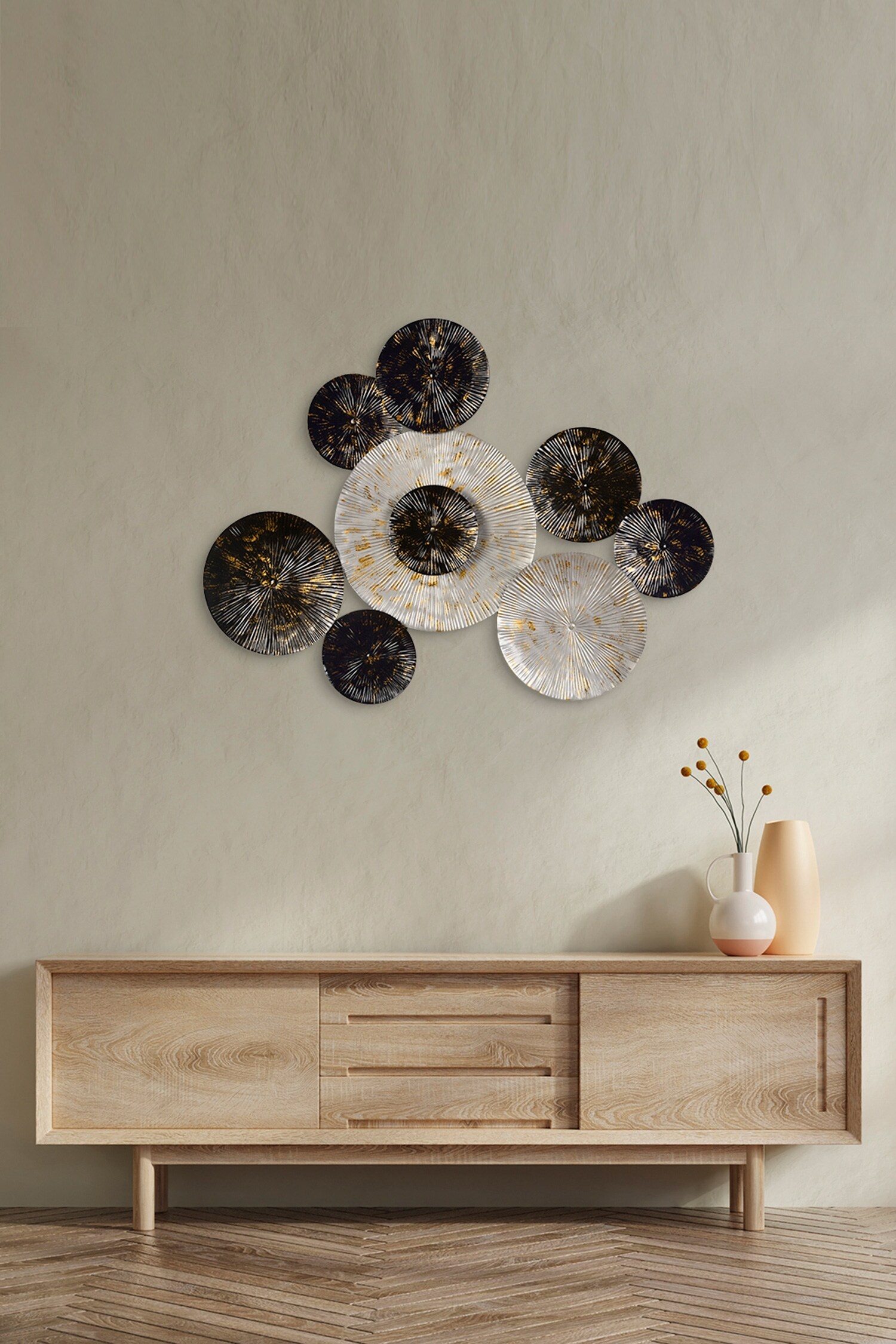 Buy Green Girgit Metal Plates Wall Decor Online Aza Fashions