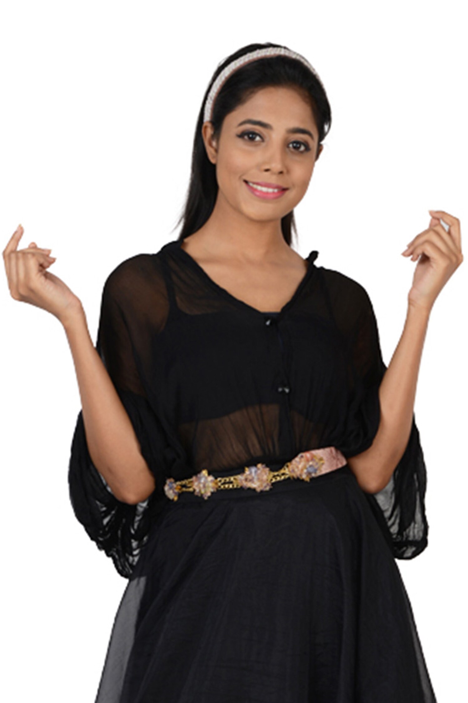 Buy Gold Bead Embellished Belt by House of D'oro Online at Aza Fashions.