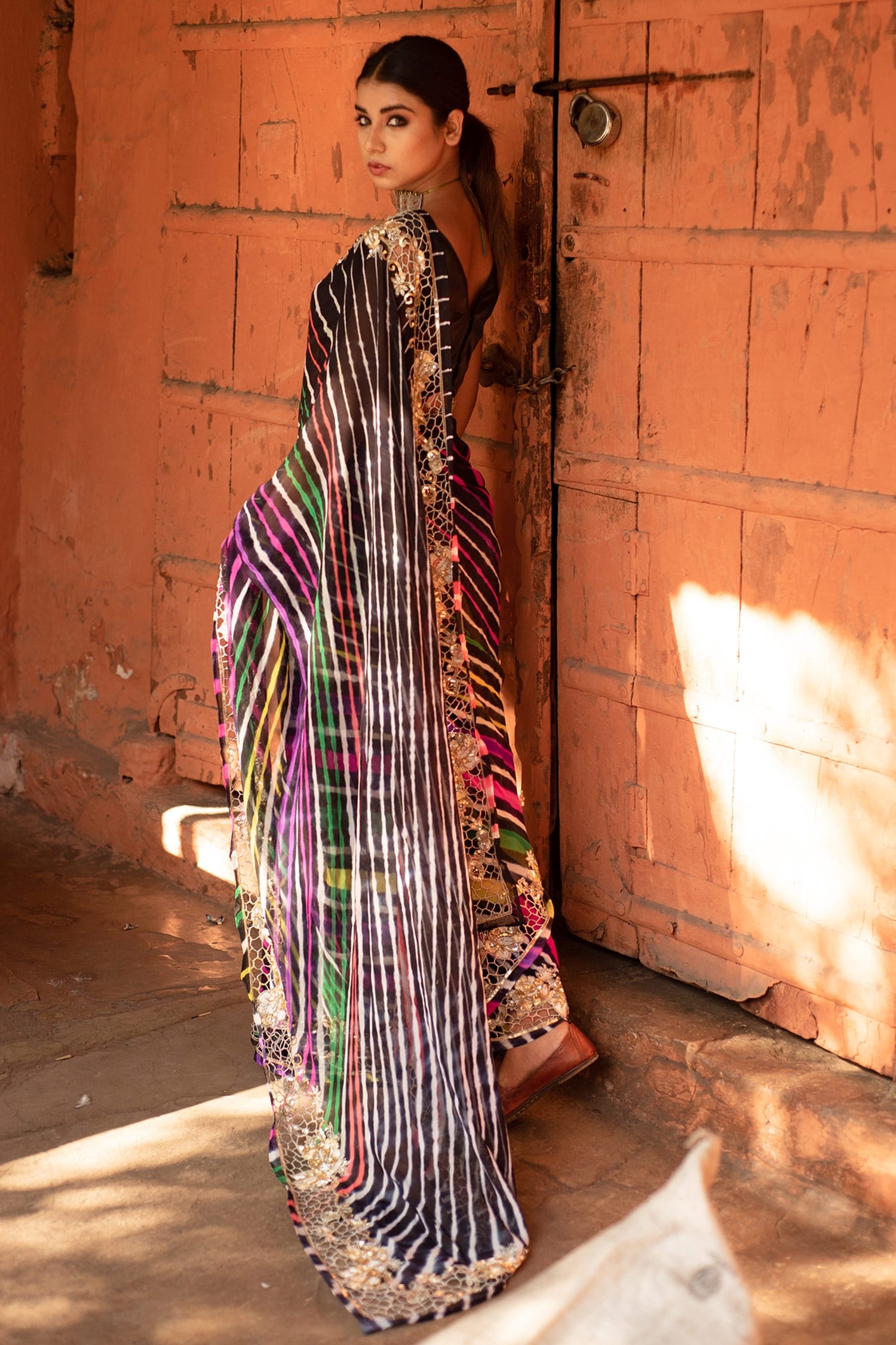 Kota Leheriya Saree - Blue – Tamara