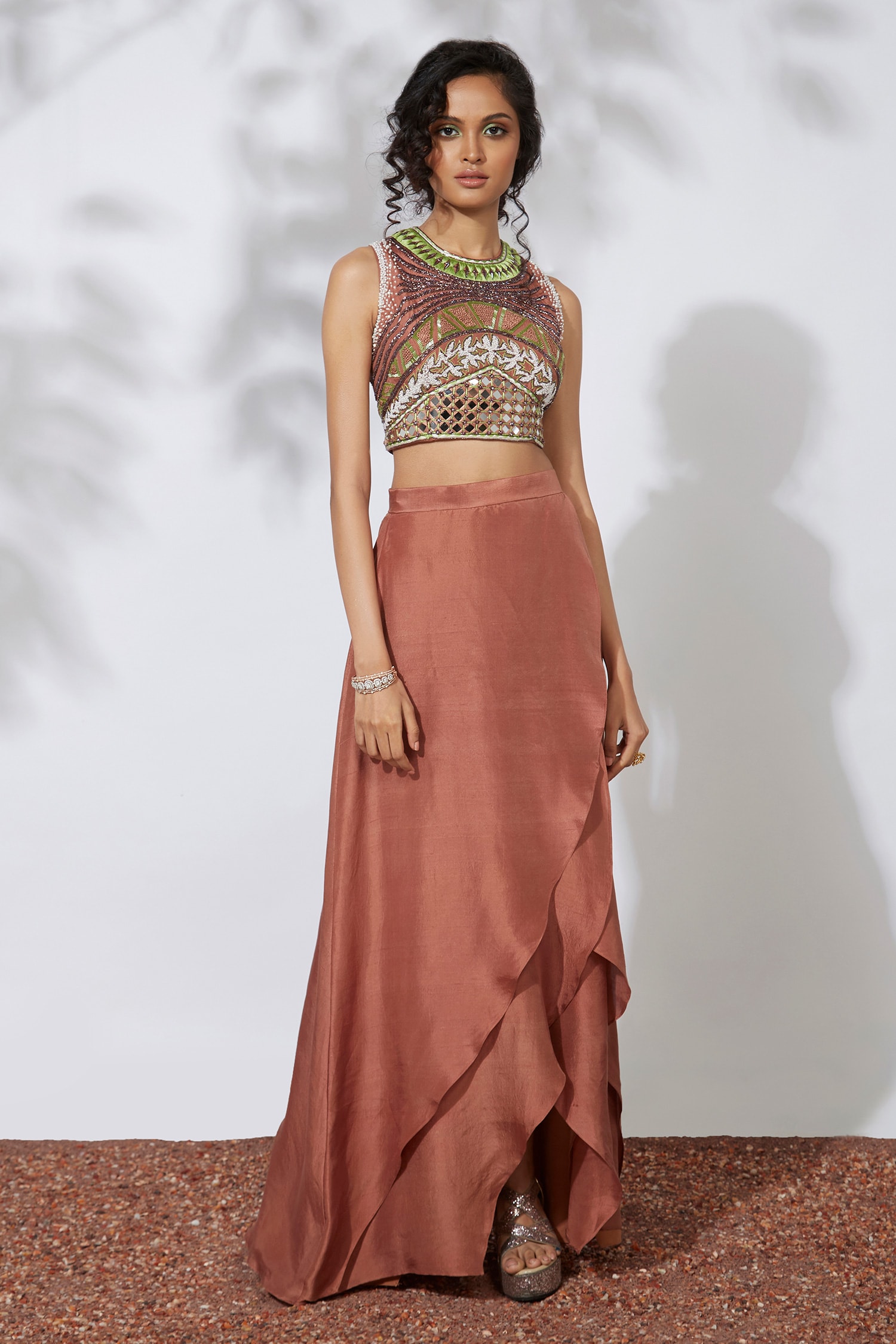 Layered Skirt Set Online | Aza Fashions