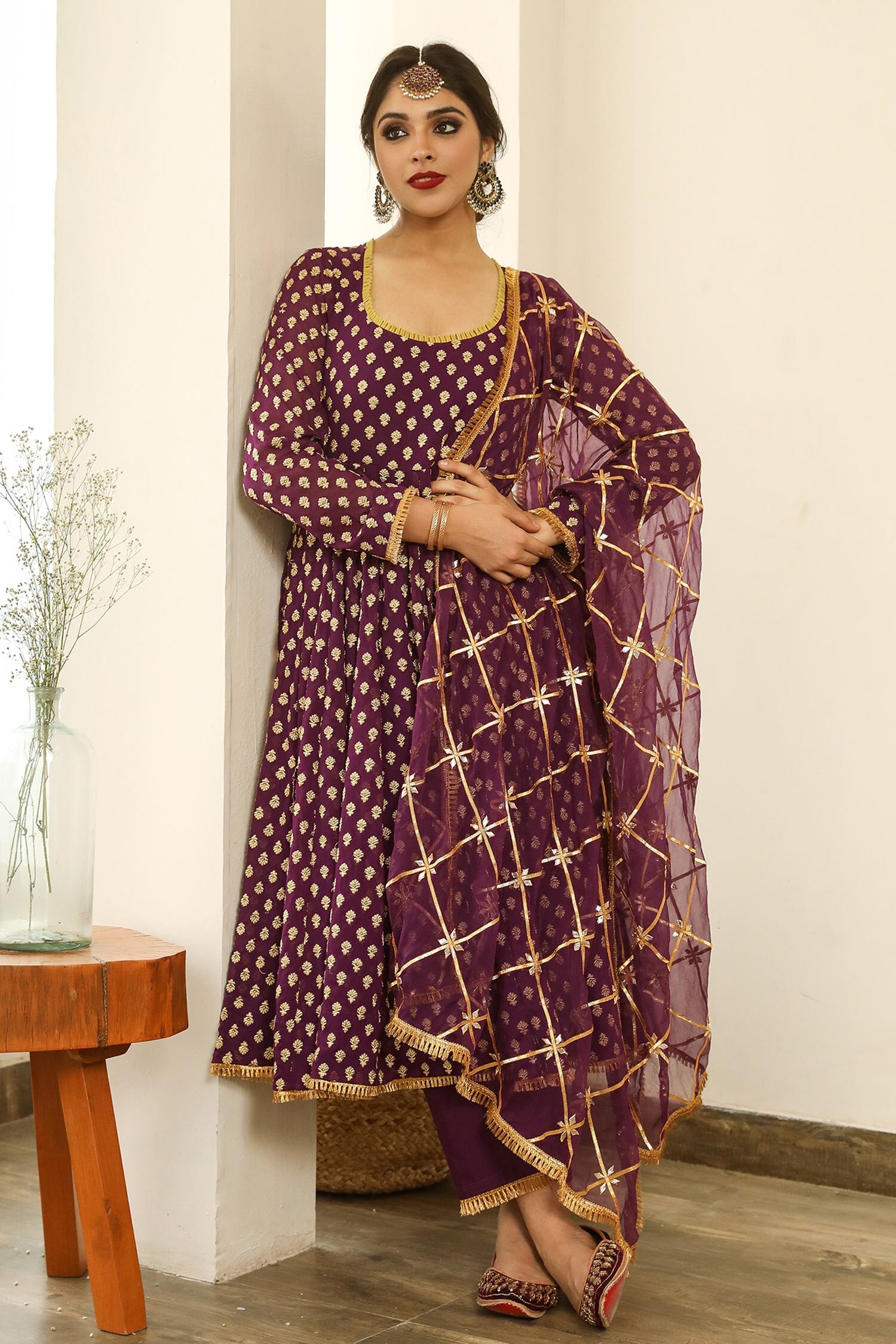 Buy Gulabo Jaipur Purple Georgette Zuri Embroidered Anarkali Set Online ...